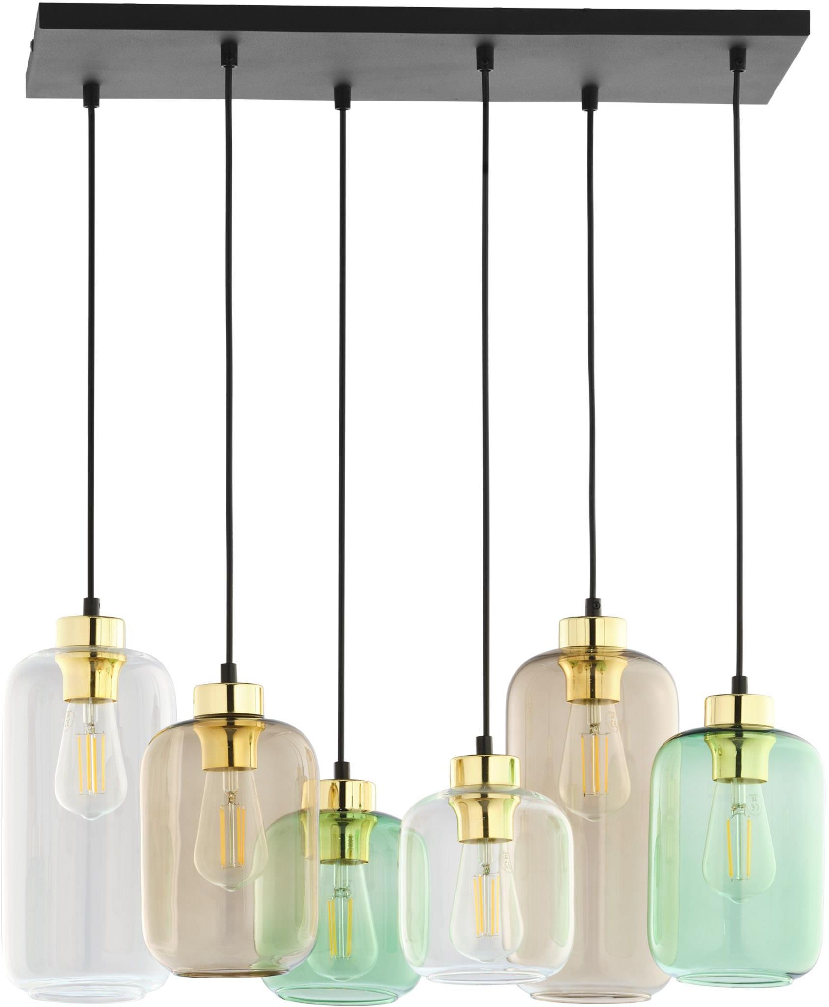 TK Lighting Marco lampe suspendue 6x15 W noir-vert-marron 3328