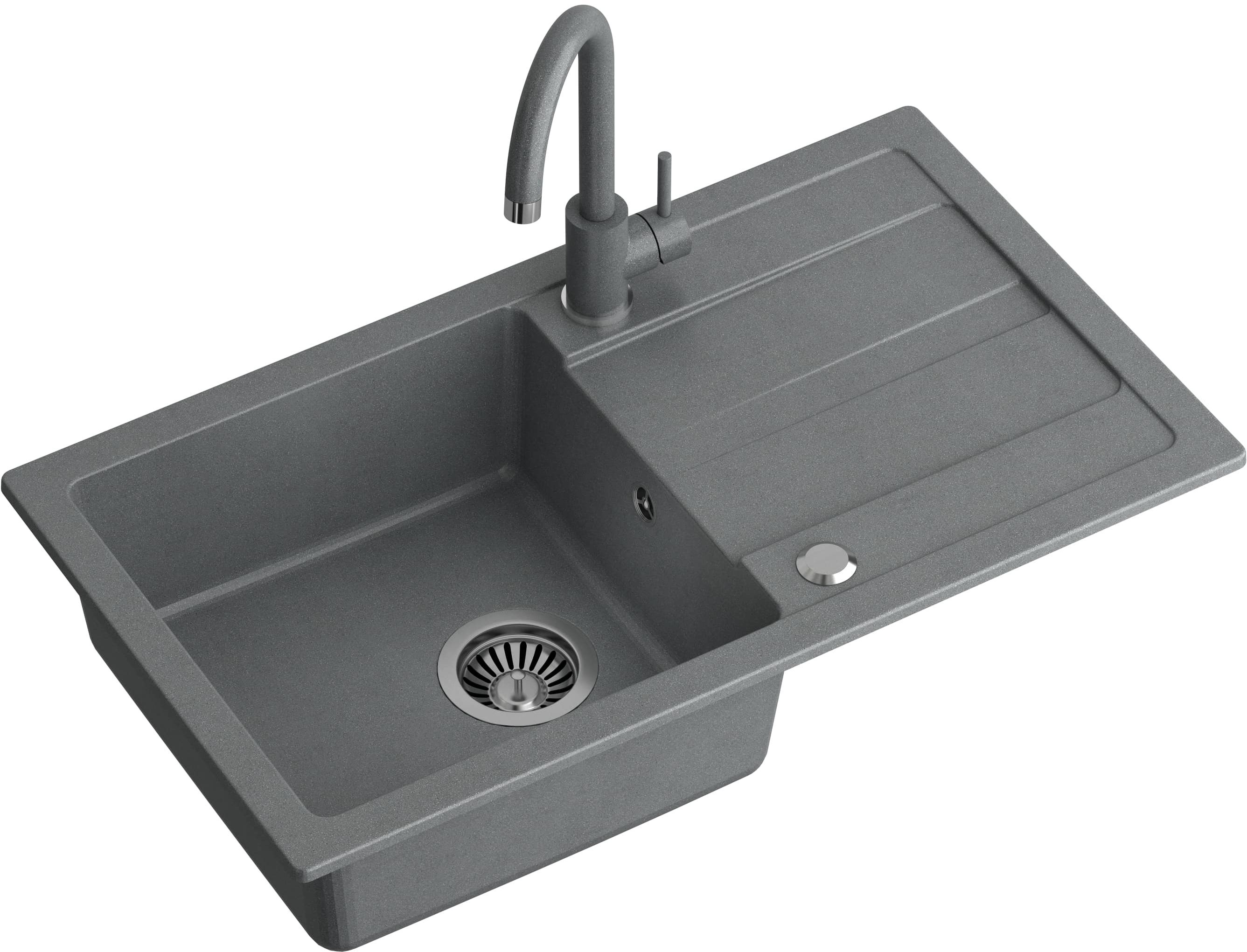 Quadron Go Max évier avec mitigeur gris/ TQ7744GMSZ