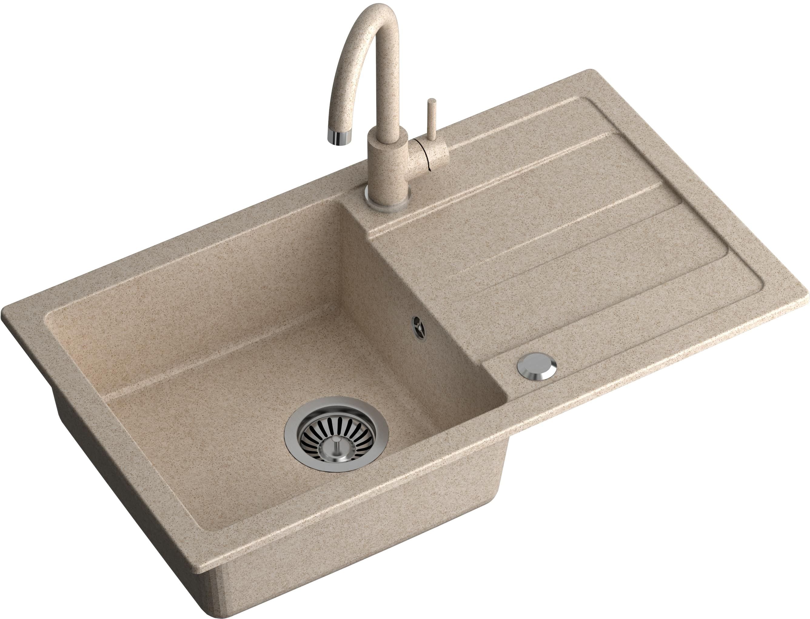 Quadron Go Max évier avec mitigeur beige/beige TQ7744GMBEZ