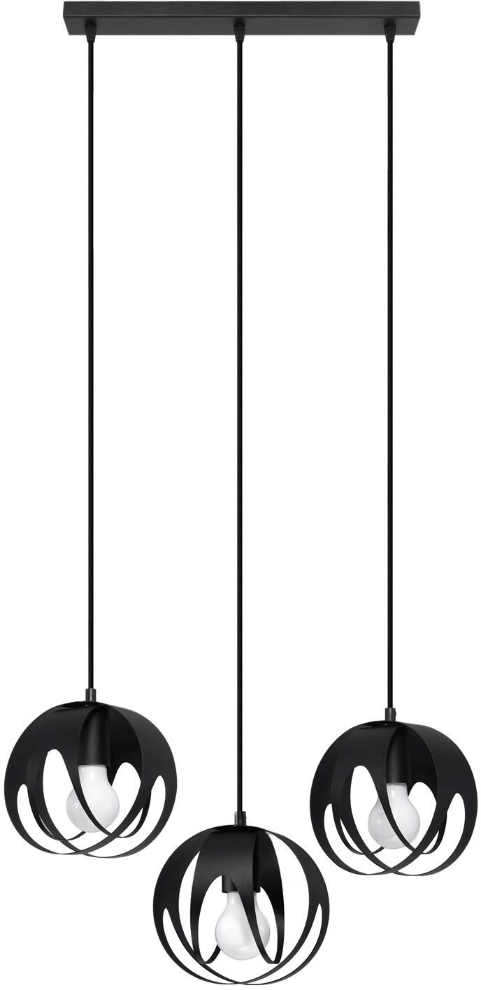 Sollux Lighting Tulos lampe suspendue 3x60 W noir SL.1089