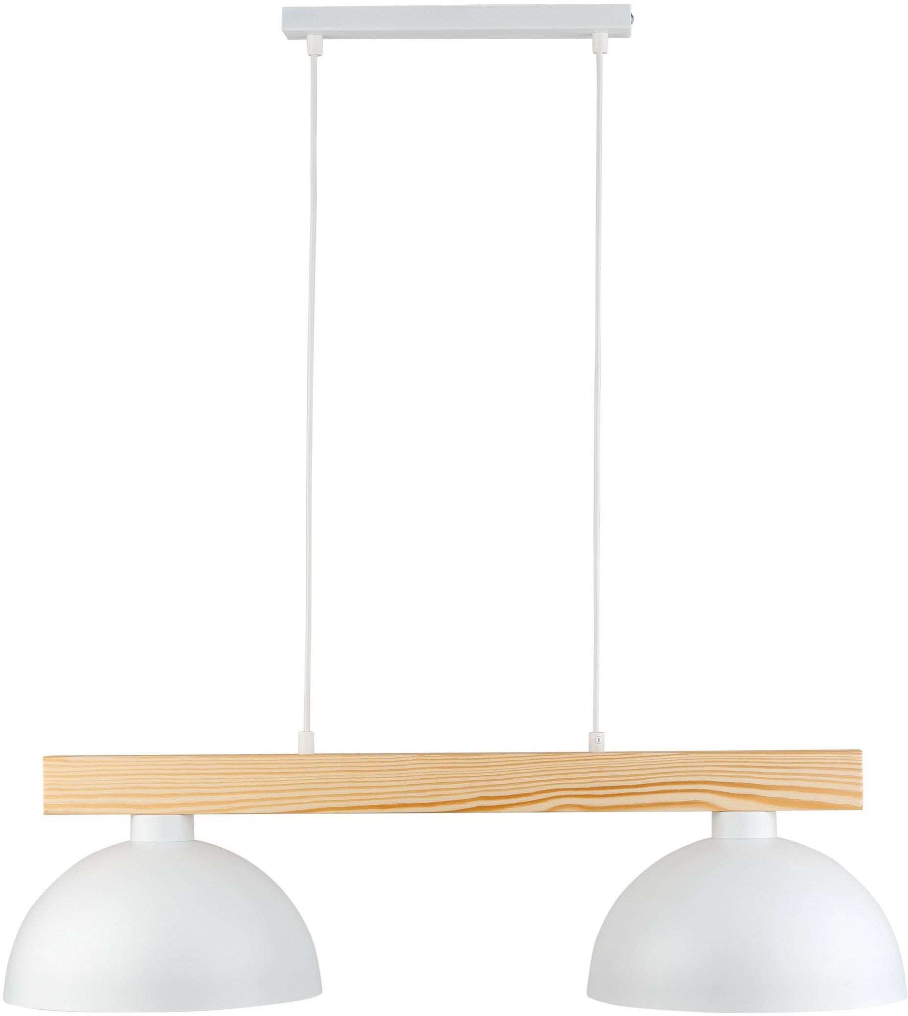 TK Lighting Oslo lampe suspendue 2x15 W blanc-bois 4713