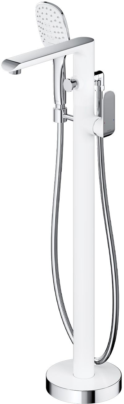 Omnires Sacramento mitigeur bain-douche autoportante chrome-blanc SC2333XCRB