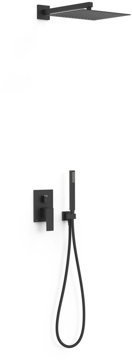 Tres Cuadro ensemble de douche encastré oui noir 00628004NM