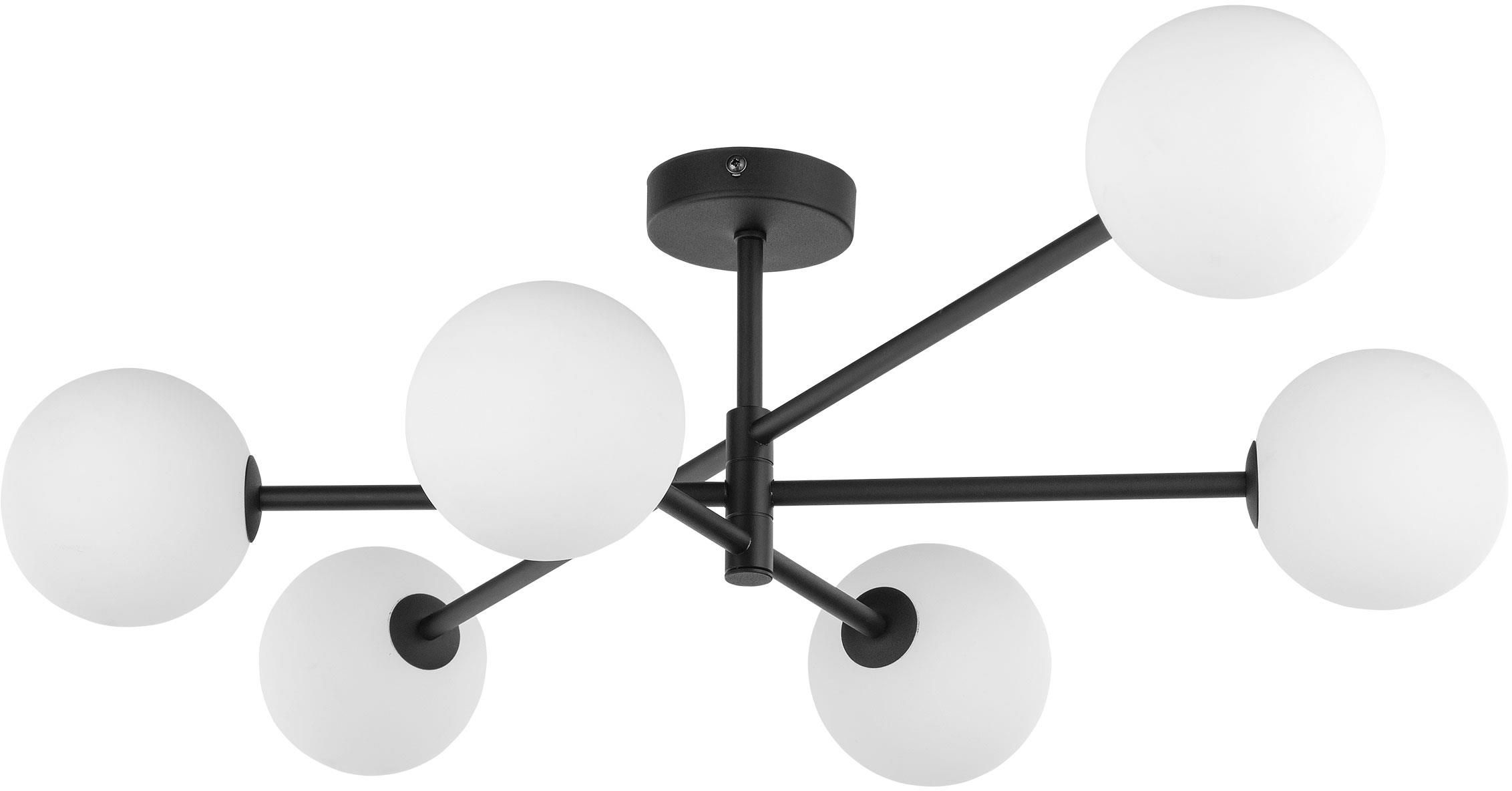 TK Lighting Sarius plafonnier 6x6 W blanc-noir 4734