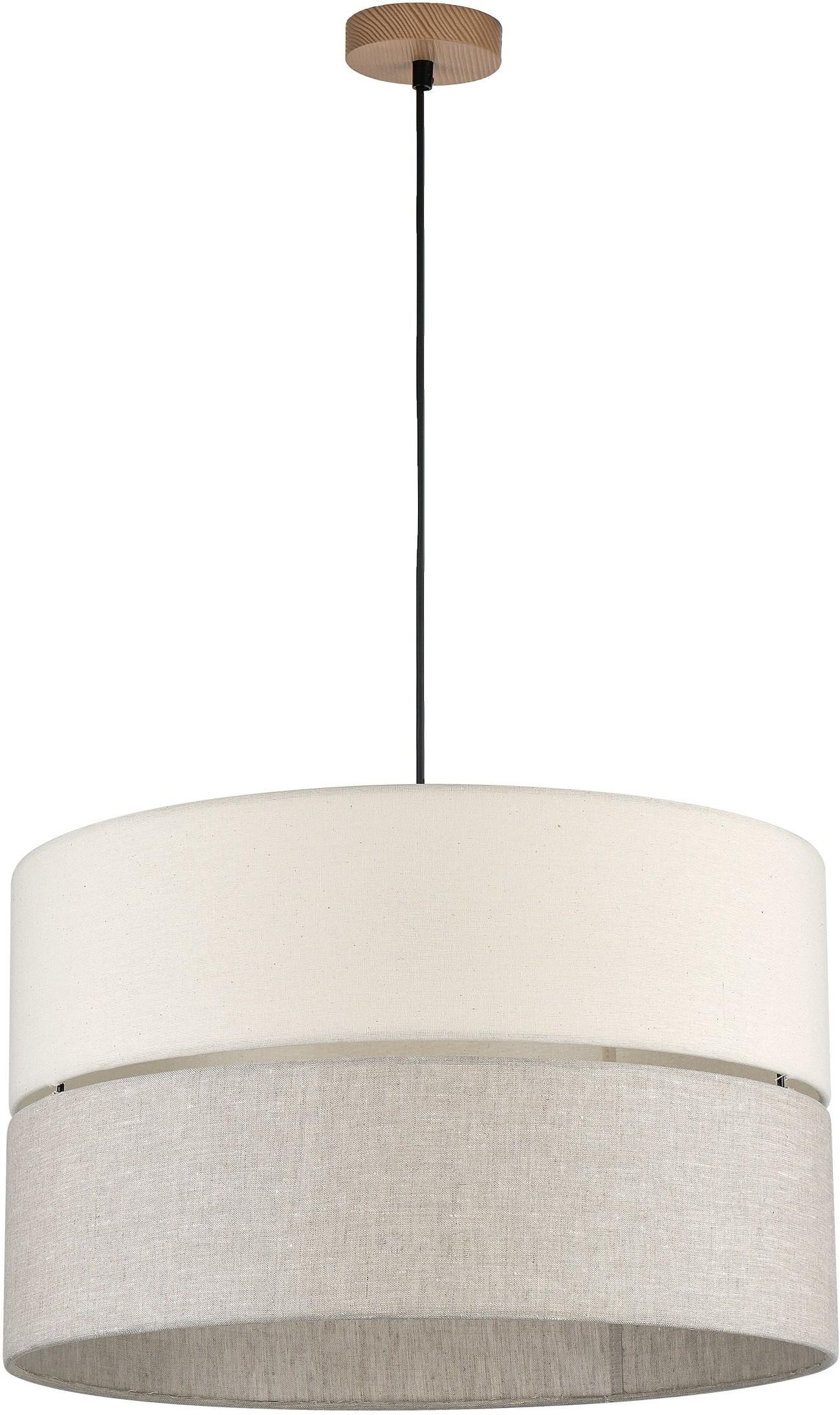 TK Lighting Eco lampe suspendue 3x15 W noir-gris/cendre-bois-beige 5773
