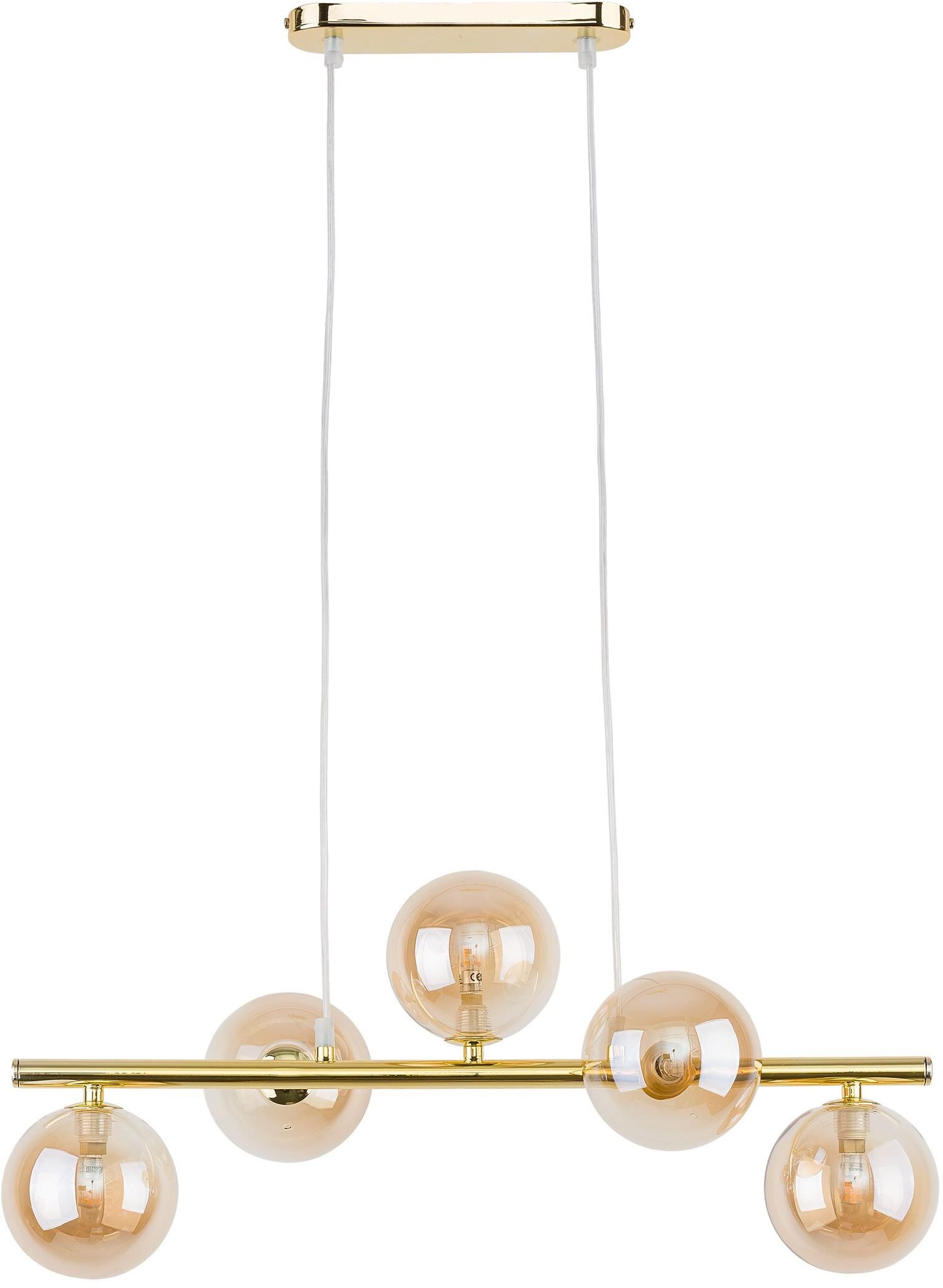 TK Lighting Estera lampe suspendue 5x6 W doré 4549