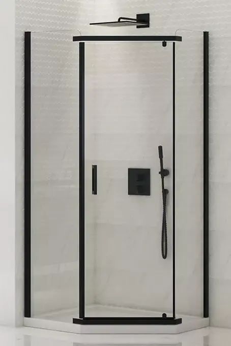 New Trendy New Komfort Black cabine de douche 90x90 cm noir mat/verre graphite K-0807