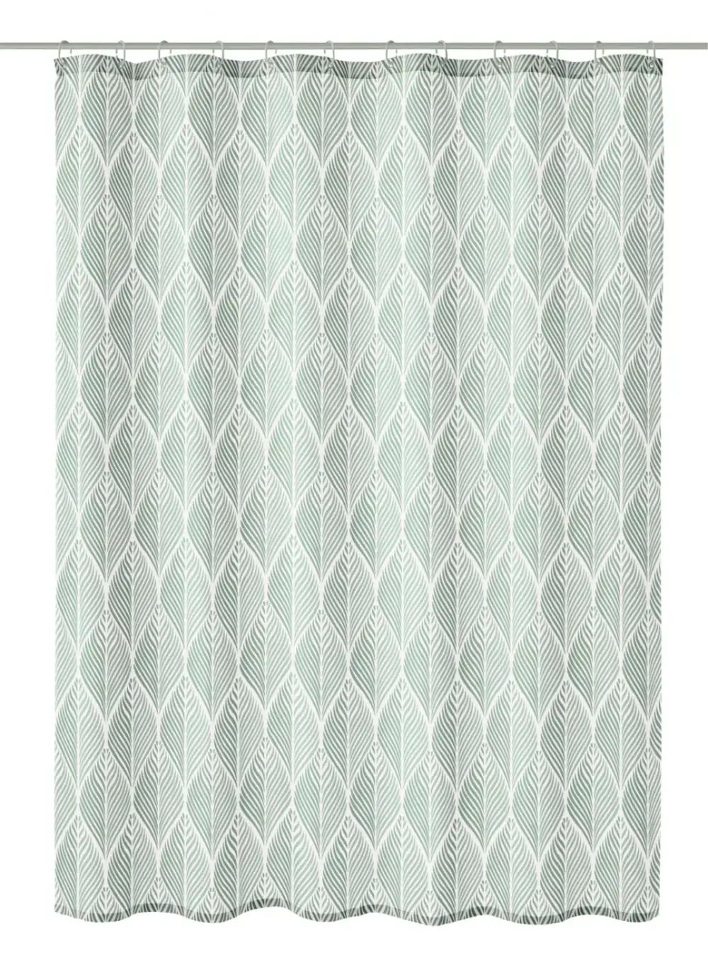 Kleine Wolke Leaf rideau de douche 200x180 cm blanc-vert 5961685305