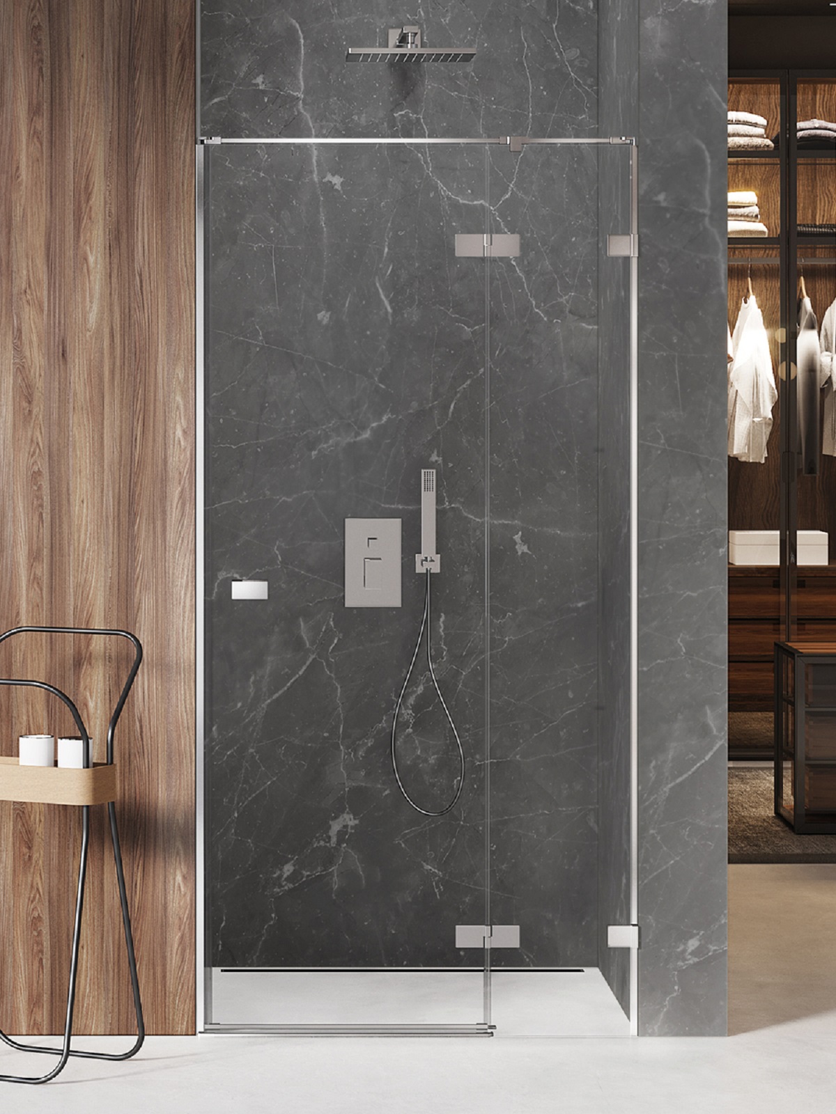 New Trendy Avexa porte de douche 120 cm à ouverture basculante chrome brillant/verre transparent EXK-1450