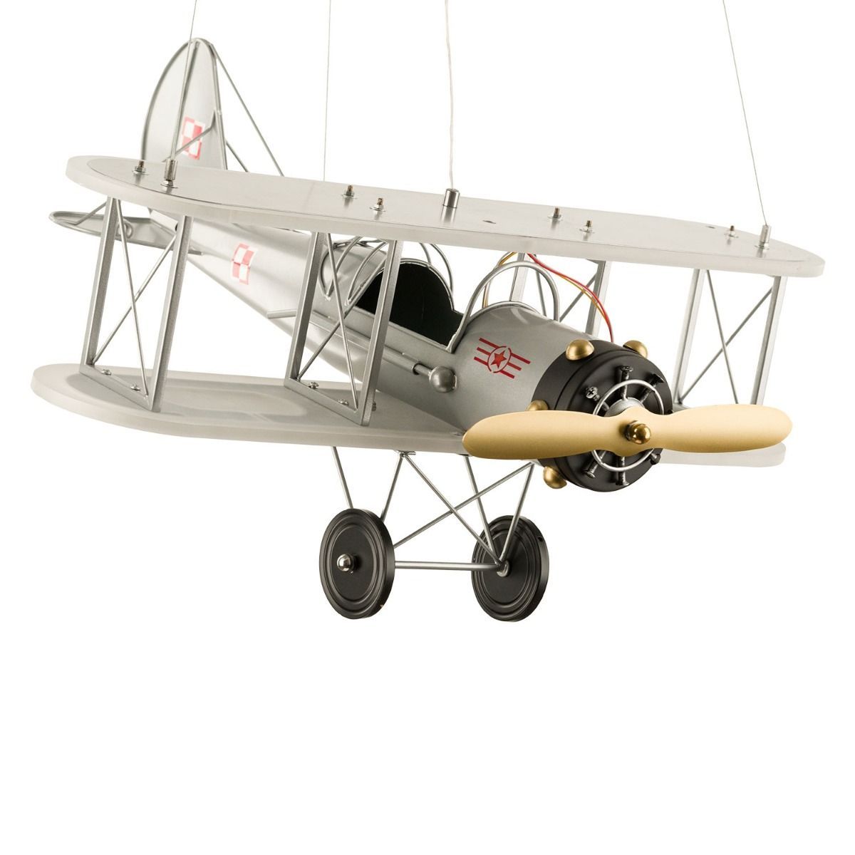 Abigali Plane lampe suspendue 1x80 W multicolore-argenté DOUBLE-WING-PLANE