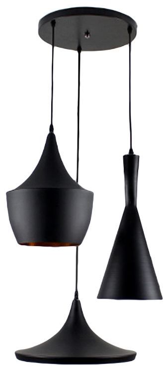 Abigali Round lampe suspendue 3x40 W noir-doré CHZ3B-E27
