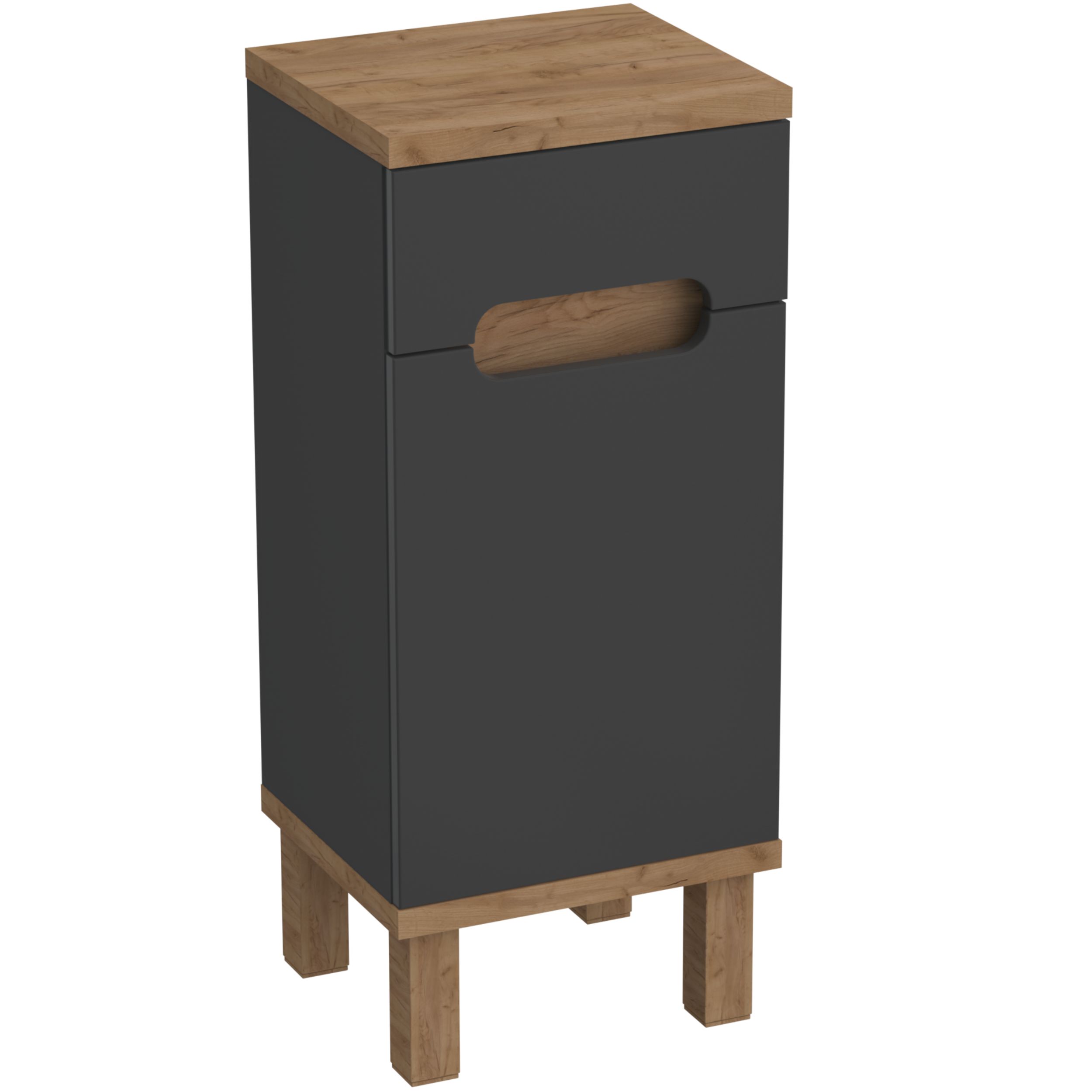 Strama Ovo armoire 35.2x30.1x82.4 cm latérale sur pied graphite-chêne 12.300.03