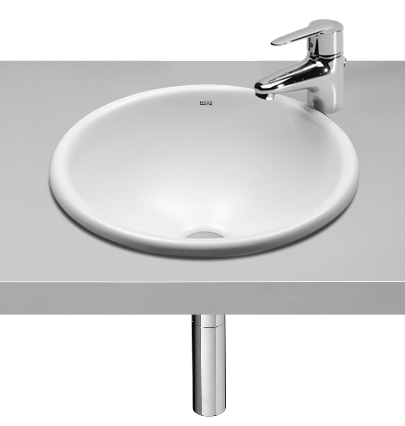 Roca Foro lavabo 36x36 cm ronde encastrée blanc A327880000