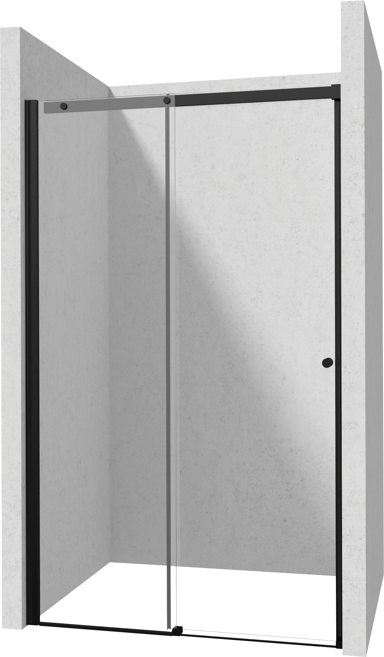 Deante Kerria Plus porte de douche 160 cm coulissant noir mat/verre transparent KTSPN16P