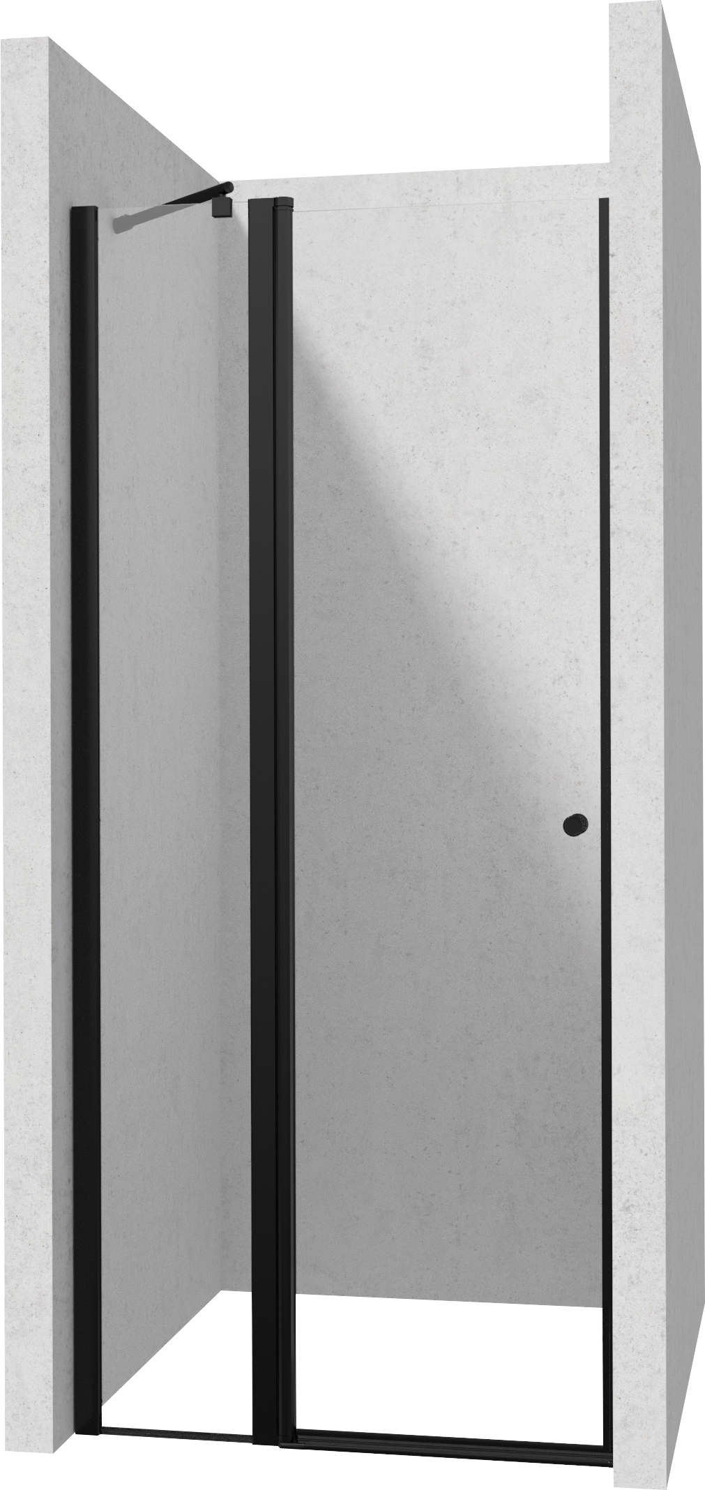 Deante Kerria Plus porte de douche 90 cm à ouverture basculante noir mat/verre transparent KTS_UN41P
