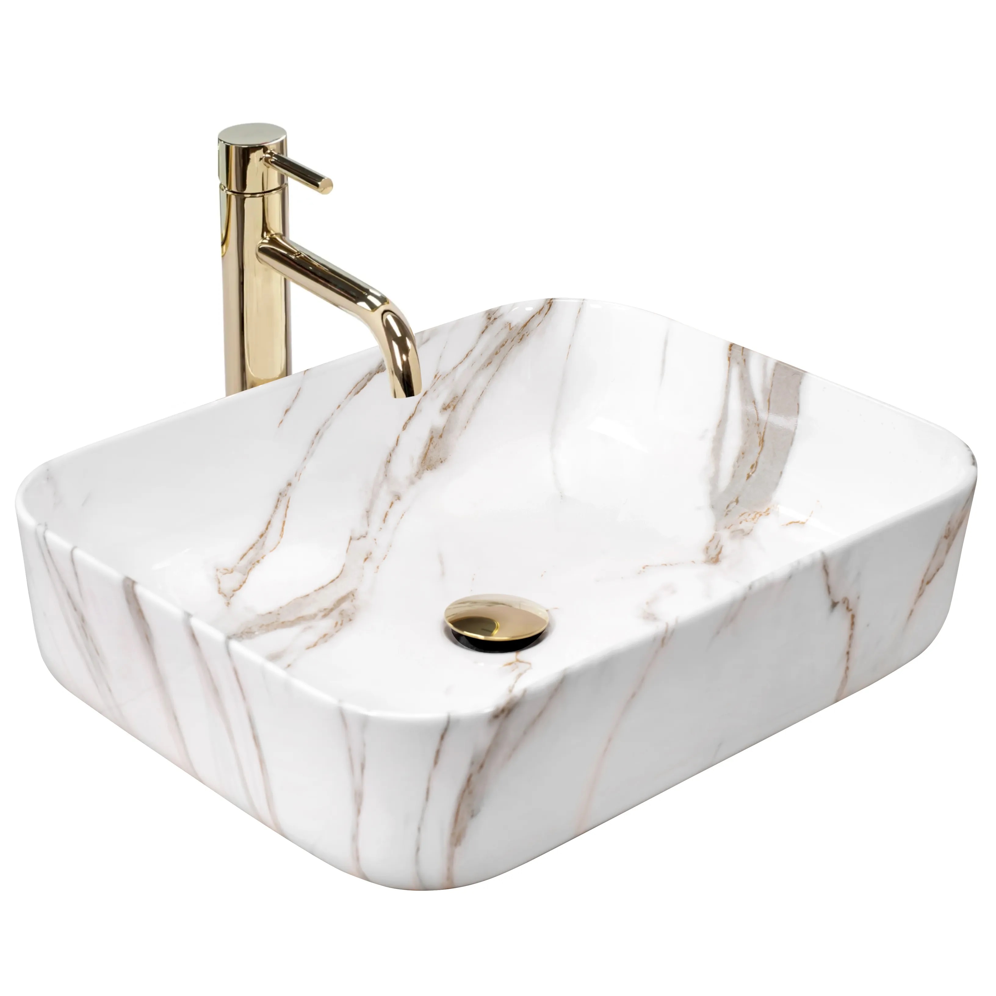 Rea Demi lavabo 51x39 cm rectangulaire à poser brillant REA-U4100