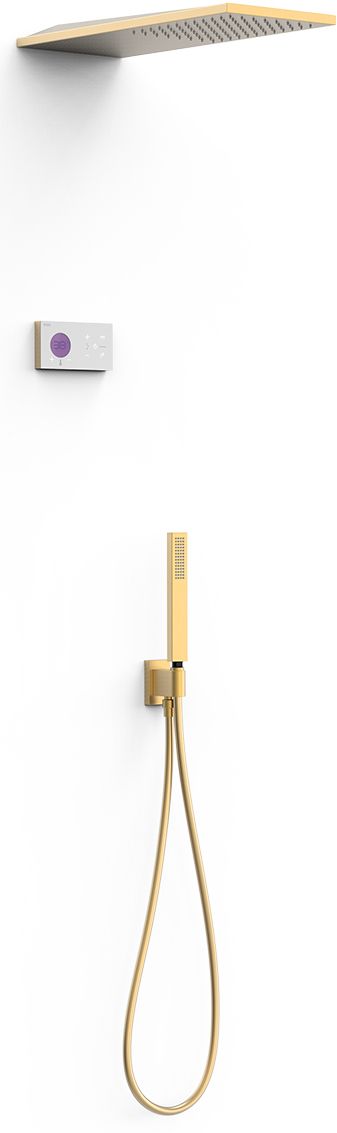 Tres Shower Technology ensemble de douche encastré avec thermostat oui blanc-doré 09286551OM