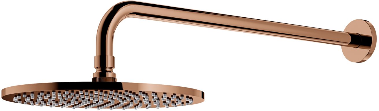 Omnires SlimLine douche à effet de pluie avec bras 25x25 cm ronde cuivre WGSET1CP