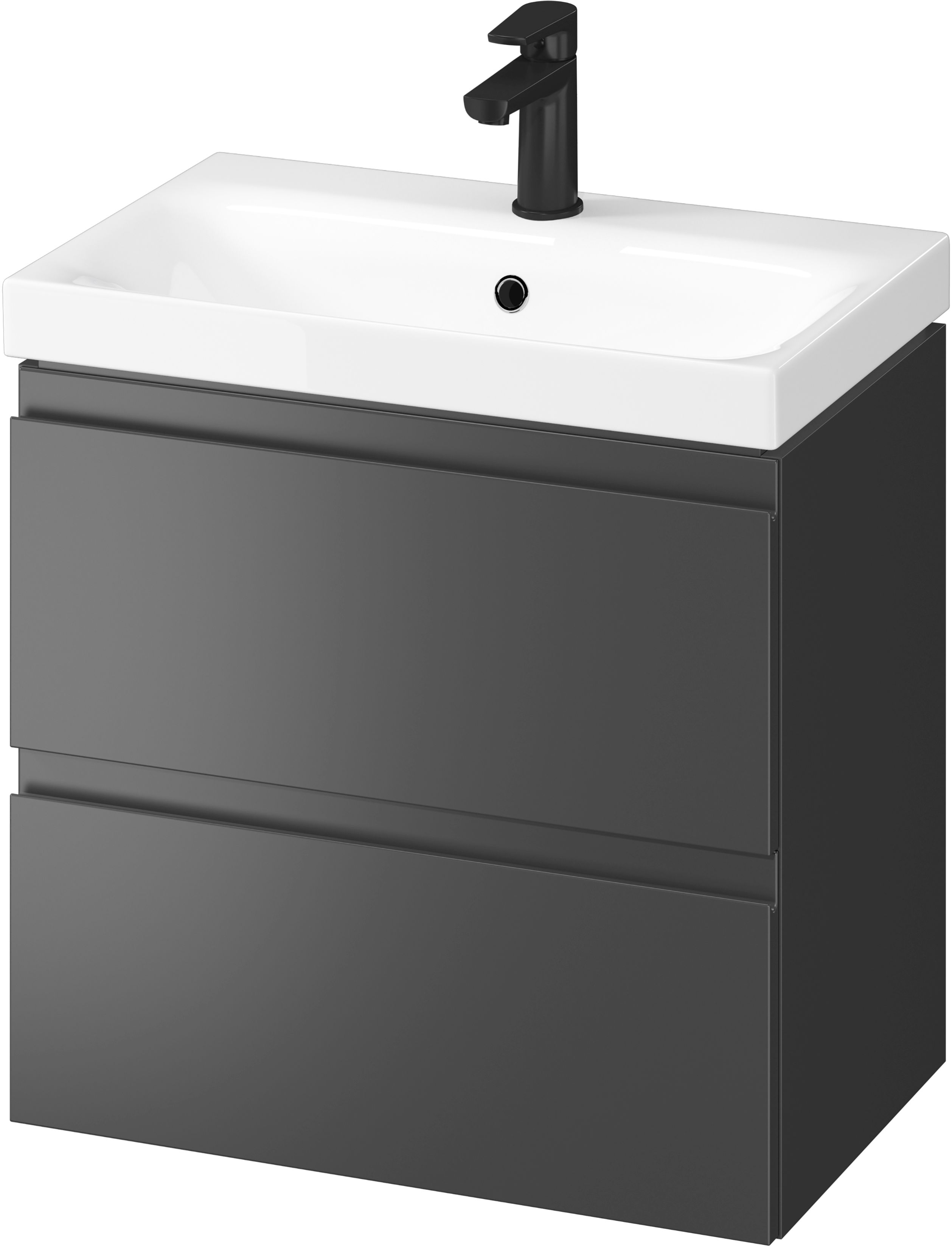 Cersanit Moduo lavabo avec meuble 59.5 cm anthracite S801-469-DSM