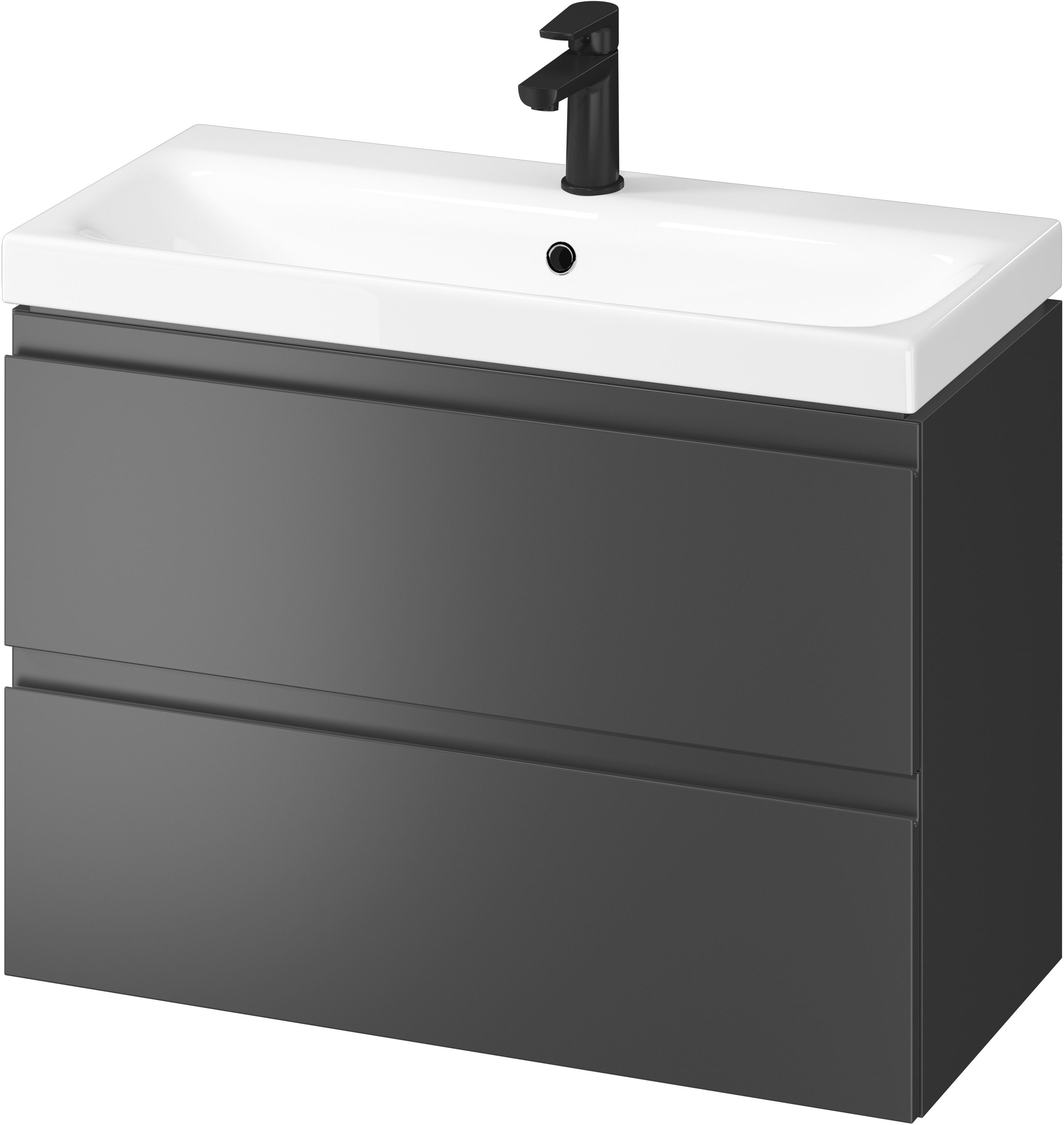 Cersanit Moduo lavabo avec meuble 79.5 cm anthracite S801-468-DSM
