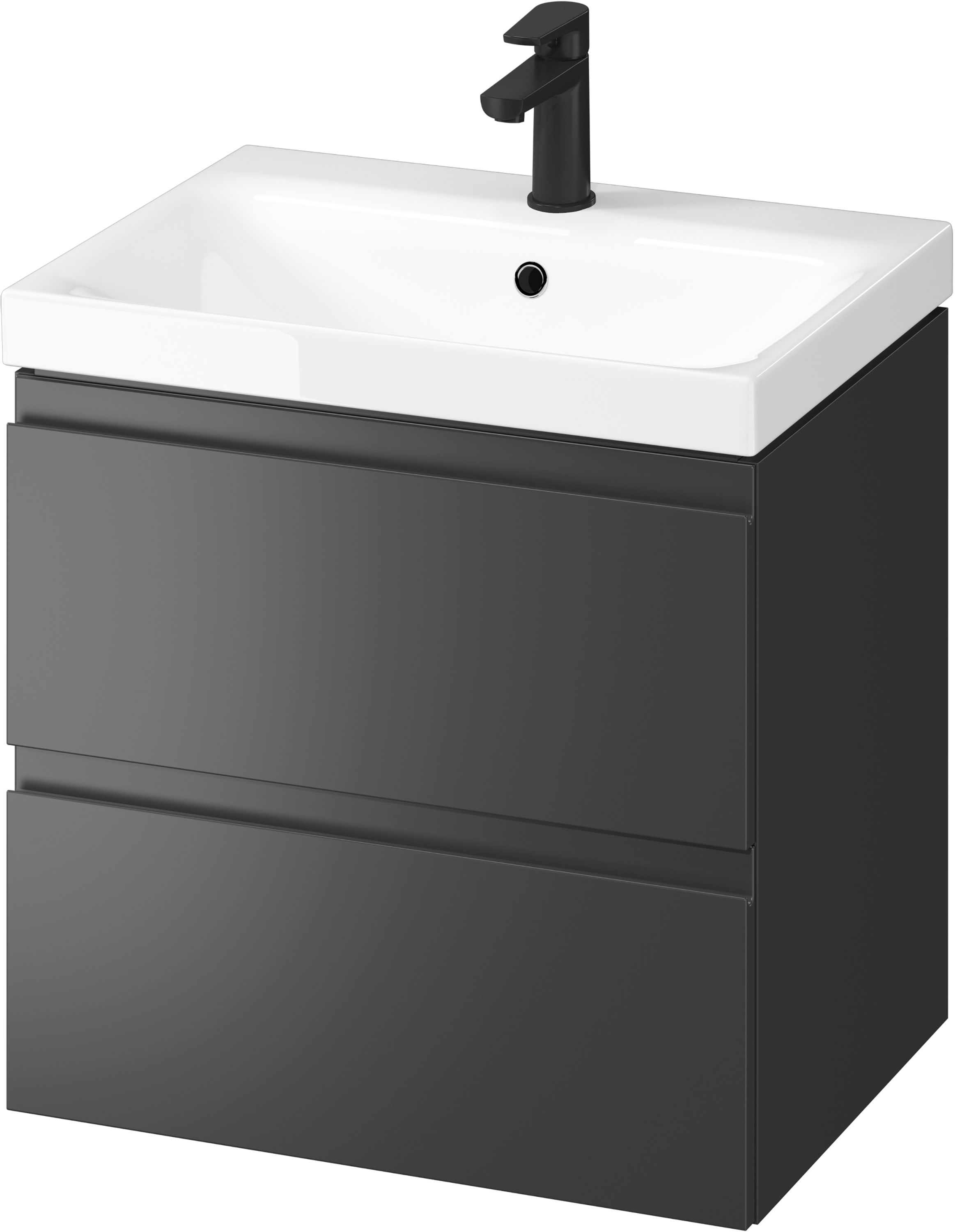 Cersanit Moduo lavabo avec meuble 59.5 cm anthracite S801-486-DSM