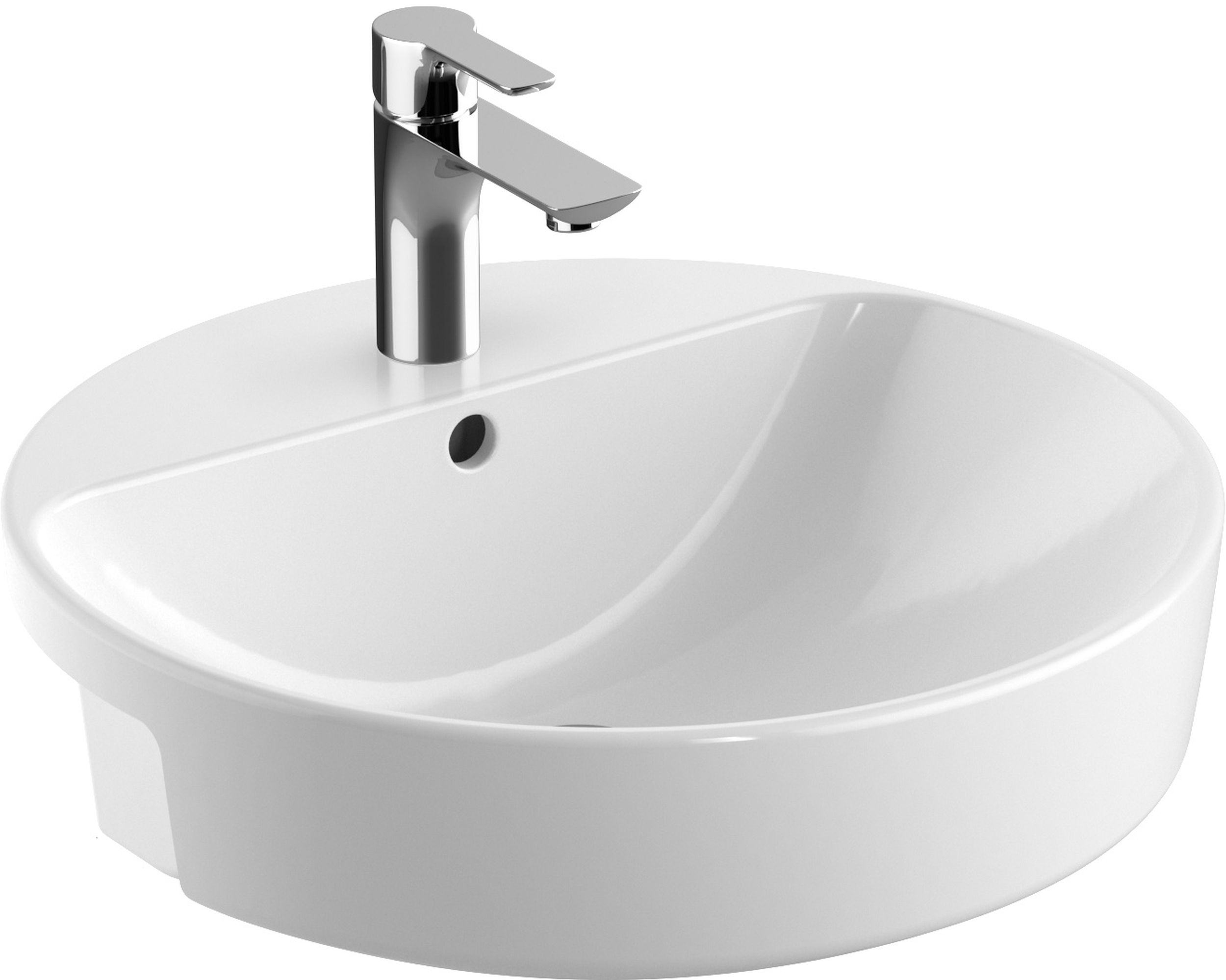 Geberit Variform lavabo 50x50 cm ronde encastrée blanc brillant 500.782.00.2