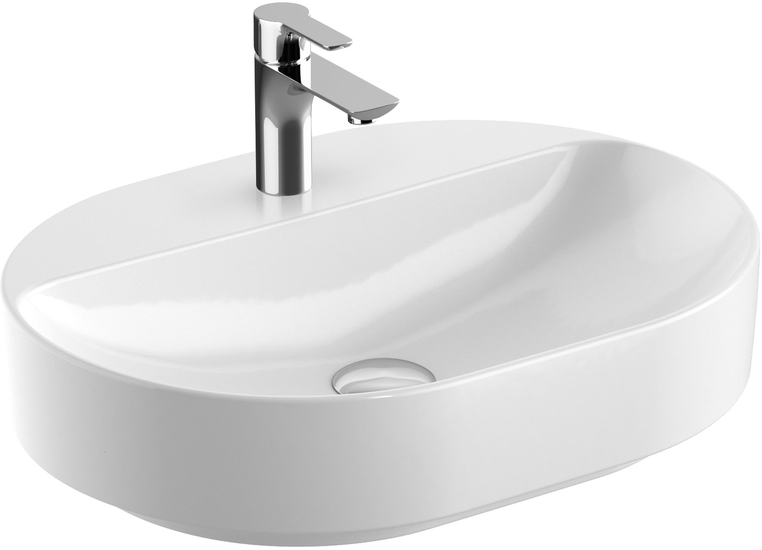 Geberit Variform lavabo 60x45 cm ovale de meuble-à poser blanc brillant 500.778.01.2