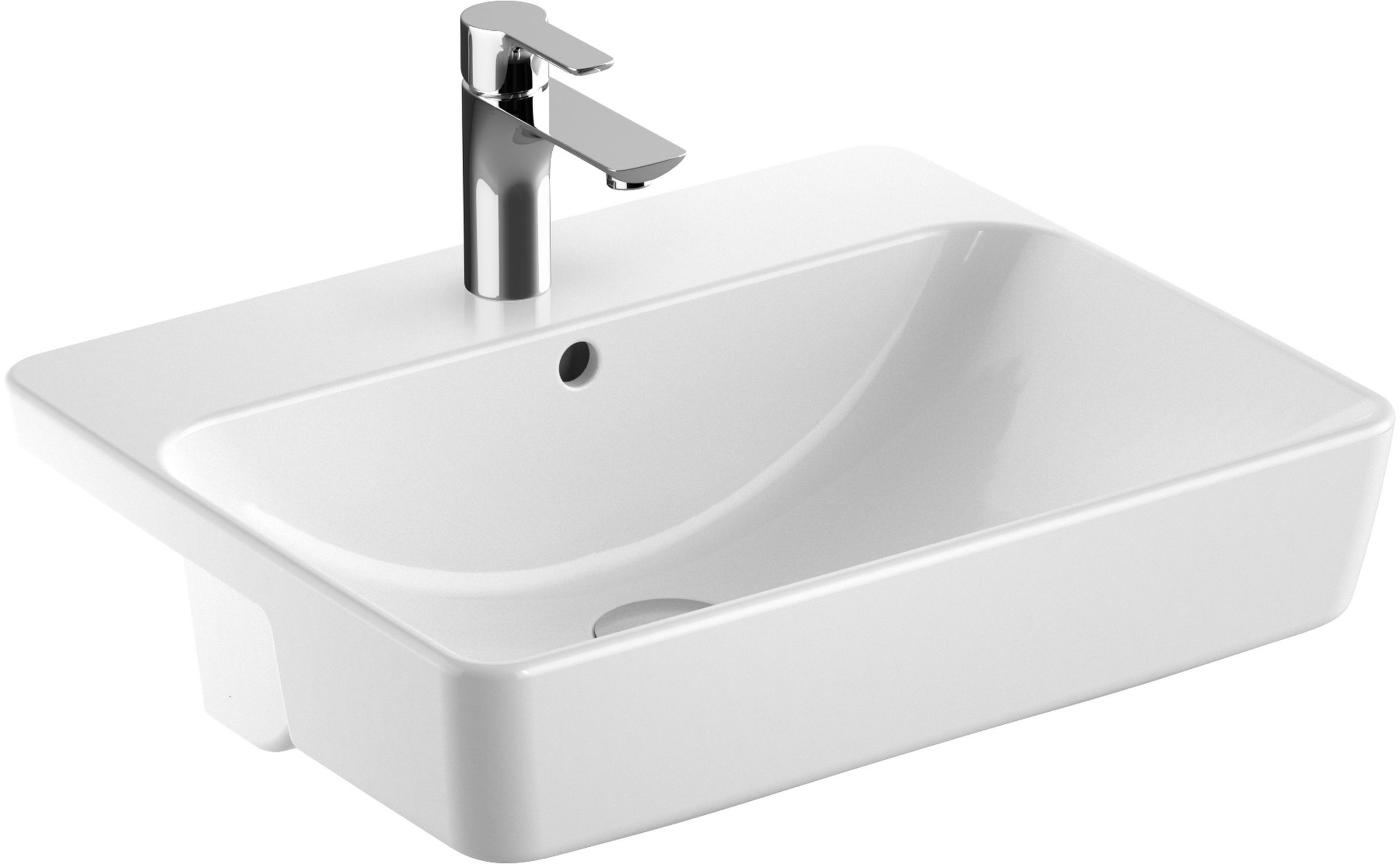 Geberit Variform lavabo 55x45 cm rectangulaire encastrée blanc brillant 500.681.00.1