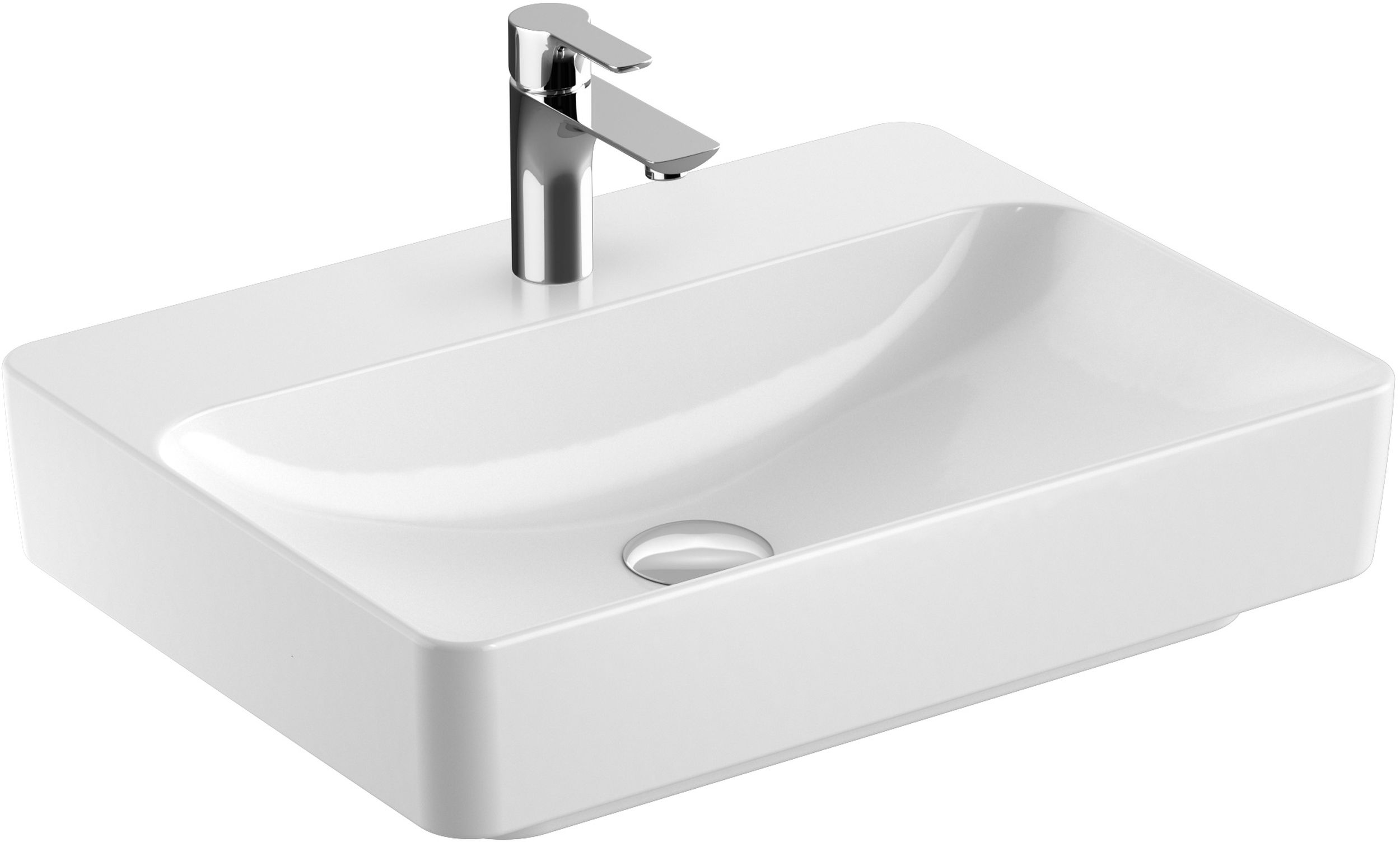 Geberit Variform lavabo 60x45 cm rectangulaire de meuble-à poser blanc brillant 500.781.00.2