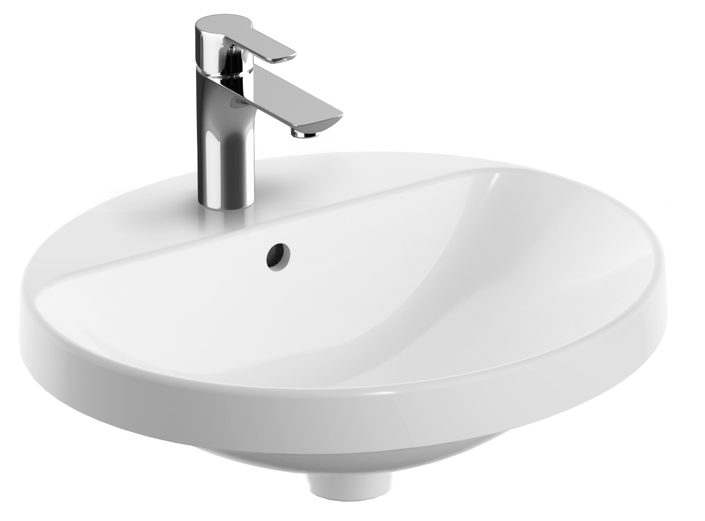 Geberit Variform lavabo 50x45 cm ovale encastrée blanc brillant 500.712.01.2