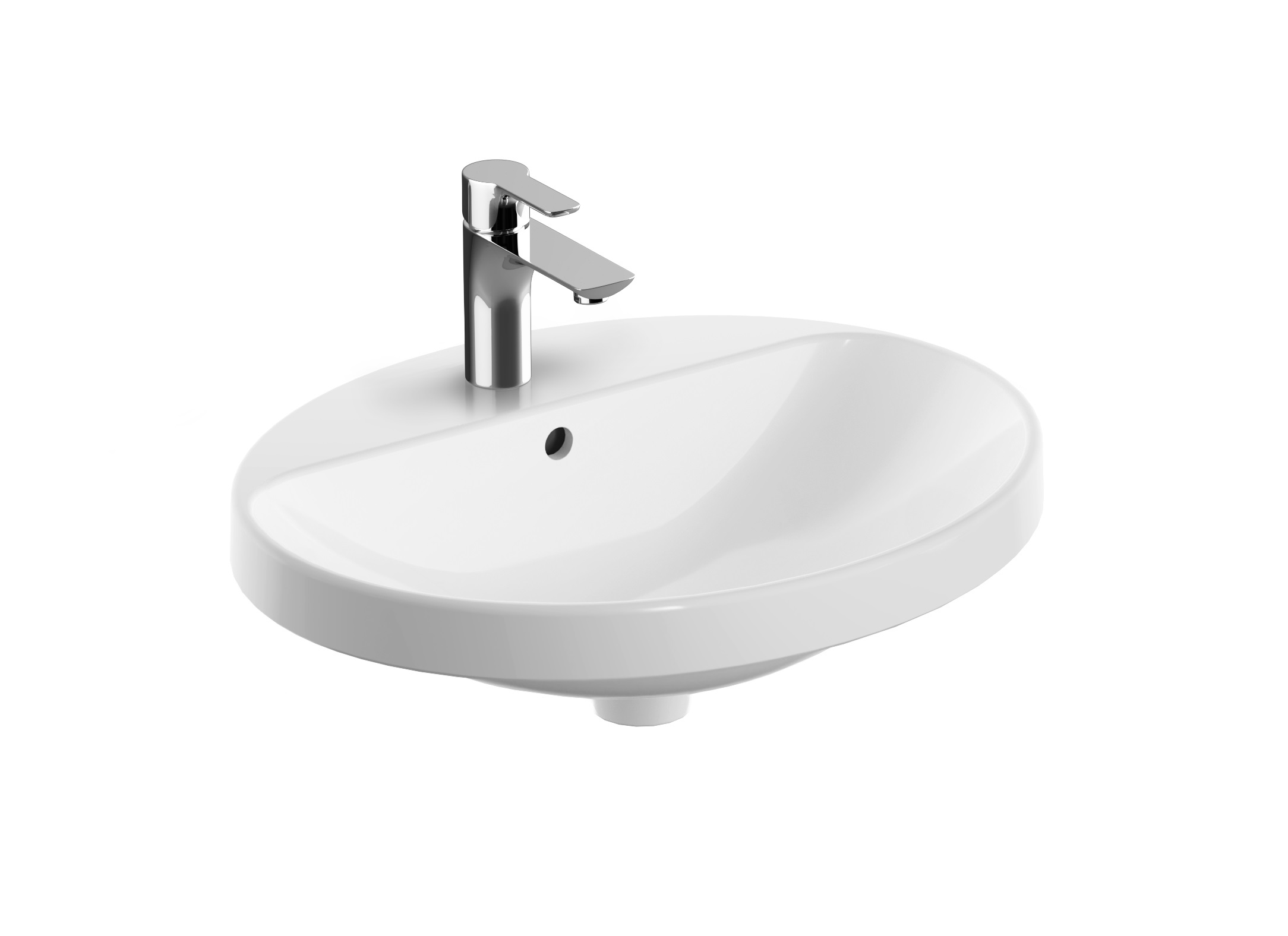 Geberit Variform lavabo 55x45 cm ovale encastrée blanc 500.720.01.2