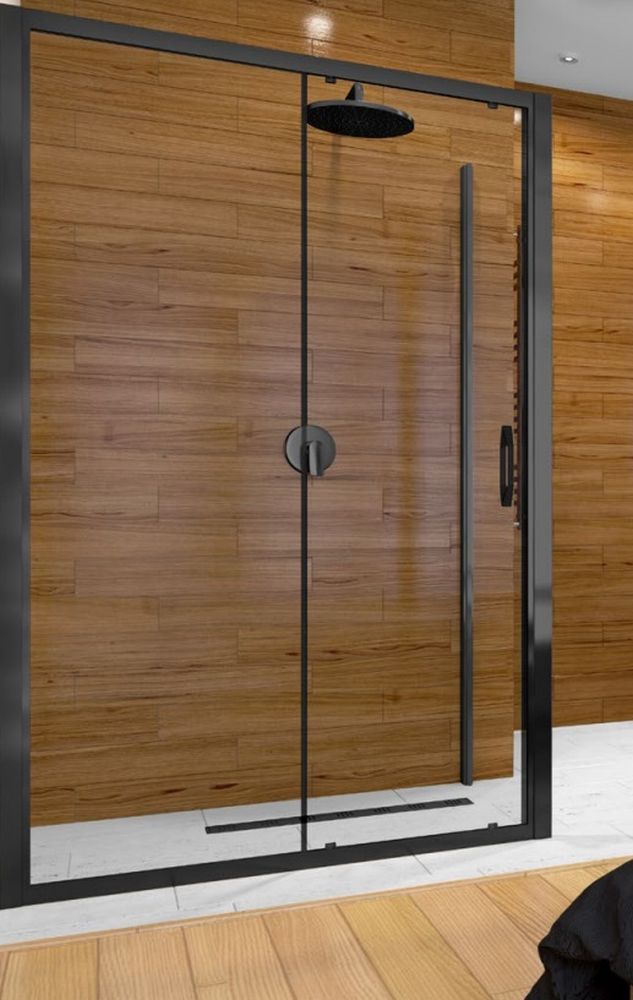 Huppe ena 2.0 paroi de douche 80 cm noir mat/verre transparent 140514.123.322