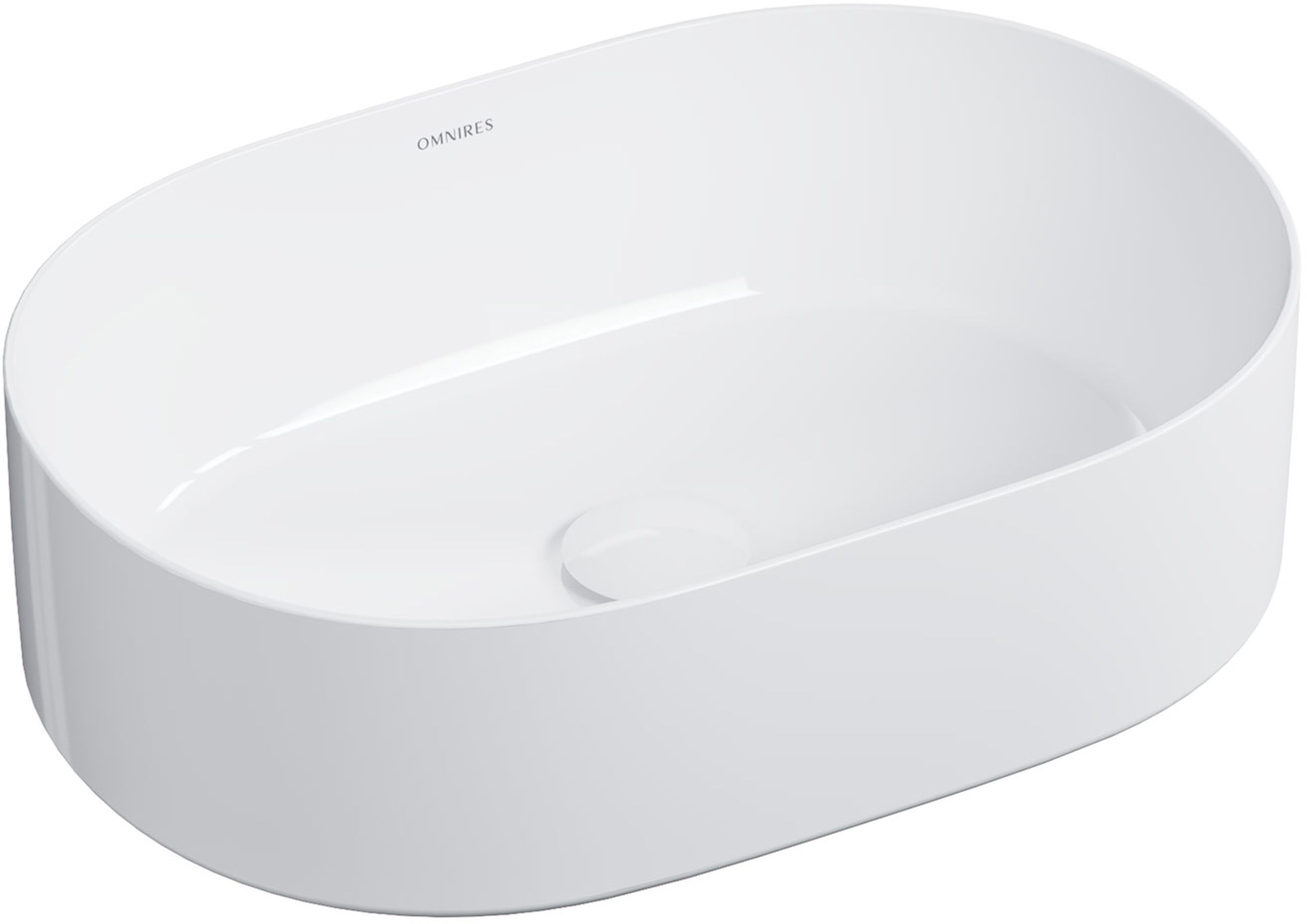 Omnires Mesa lavabo 46x31 cm ovale à poser blanc MESA460BP