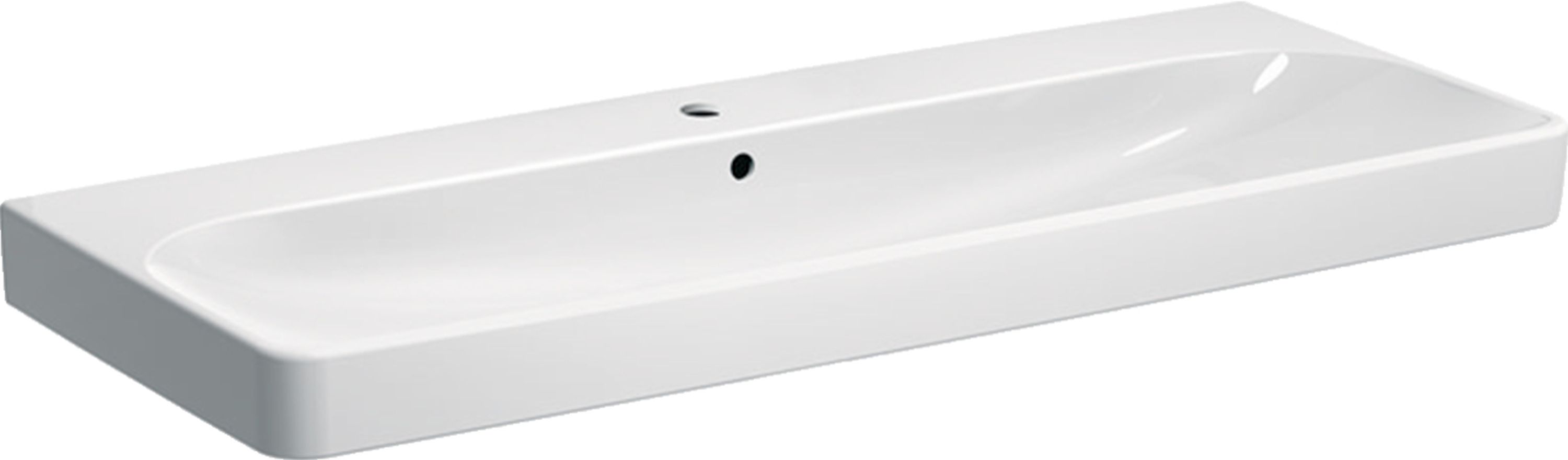 Geberit Smyle Square lavabo 120x48 cm rectangulaire classique-de meuble-encastrée blanc brillant 500.226.01.1