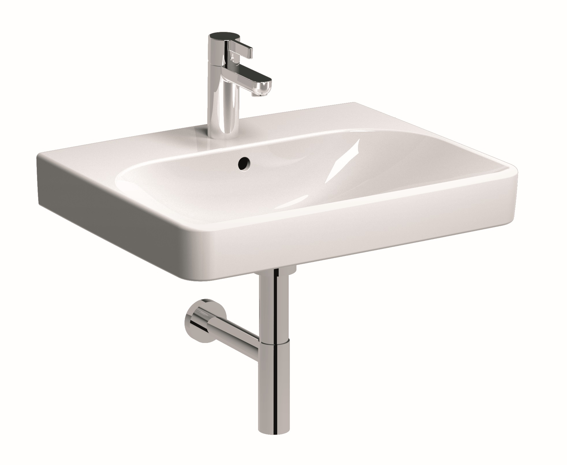 Geberit Smyle Square lavabo 60x48 cm rectangulaire classique-de meuble-encastrée blanc 500.229.01.1