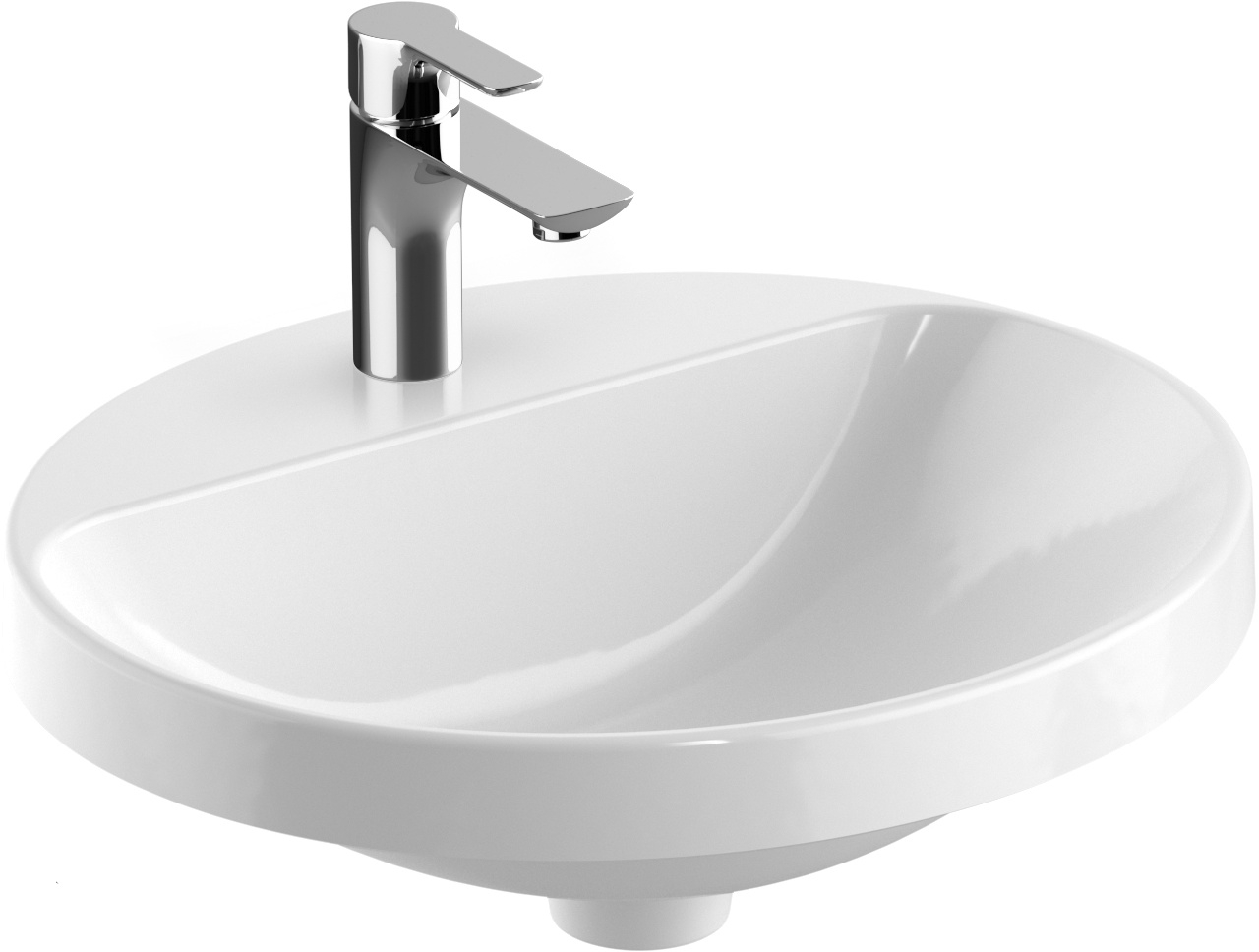 Geberit Variform lavabo 50x45 cm ovale encastrée blanc brillant 500.715.00.2