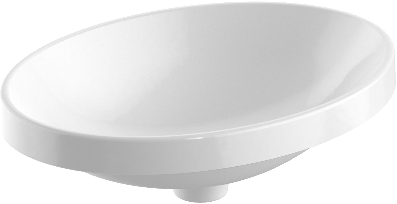 Geberit Variform lavabo 55x40 cm ovale encastrée blanc brillant 500.719.01.2