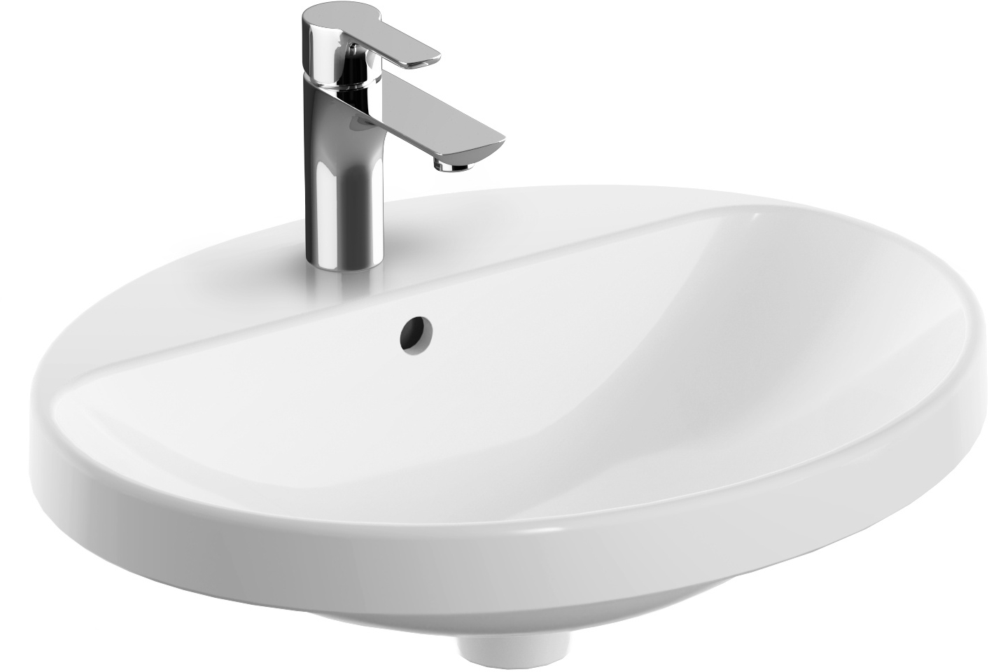 Geberit Variform lavabo 55x45 cm ovale encastrée blanc 500.721.00.2