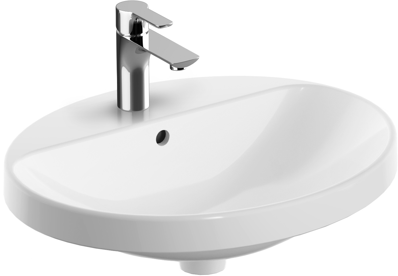 Geberit Variform lavabo 55x45 cm ovale encastrée blanc 500.721.01.2