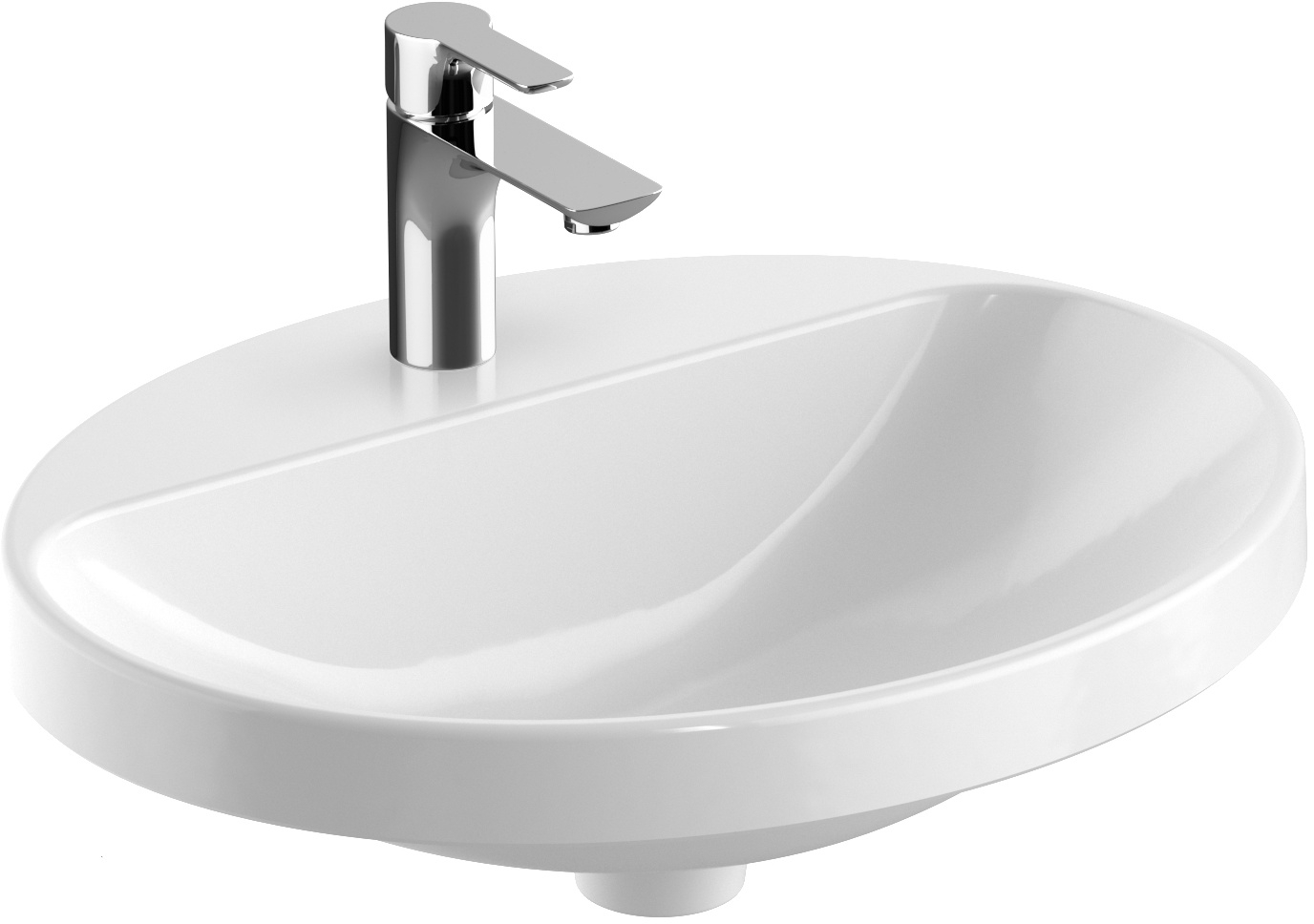 Geberit Variform lavabo 55x45 cm ovale encastrée blanc 500.722.00.2
