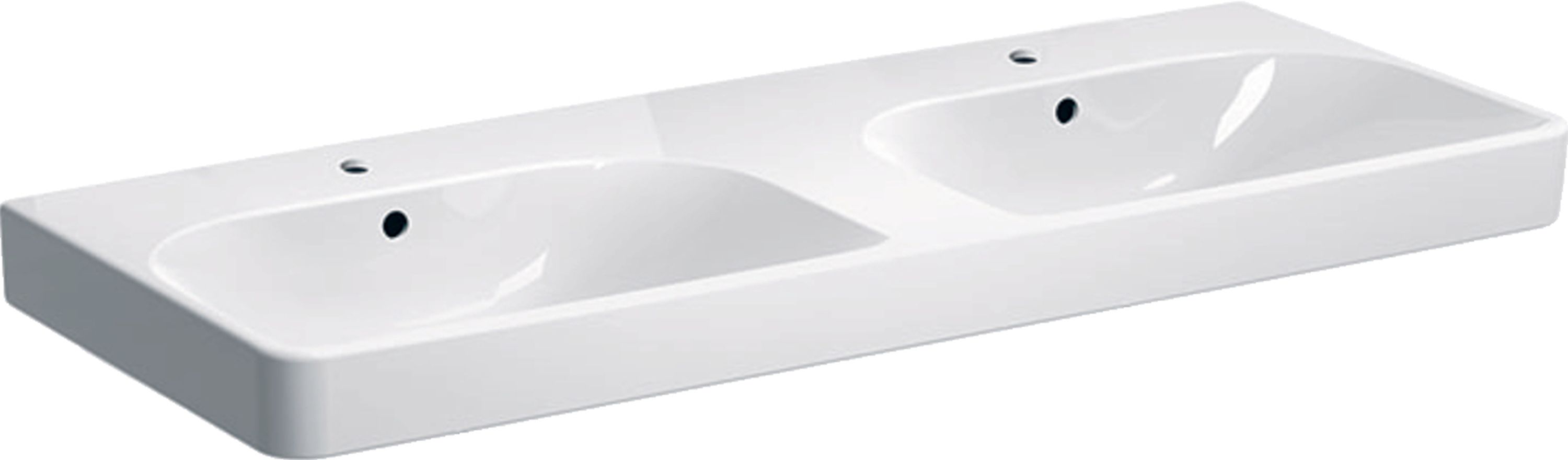 Geberit Smyle Square lavabo 120x48 cm rectangulaire classique-de meuble-encastrée-double blanc 500.223.01.8
