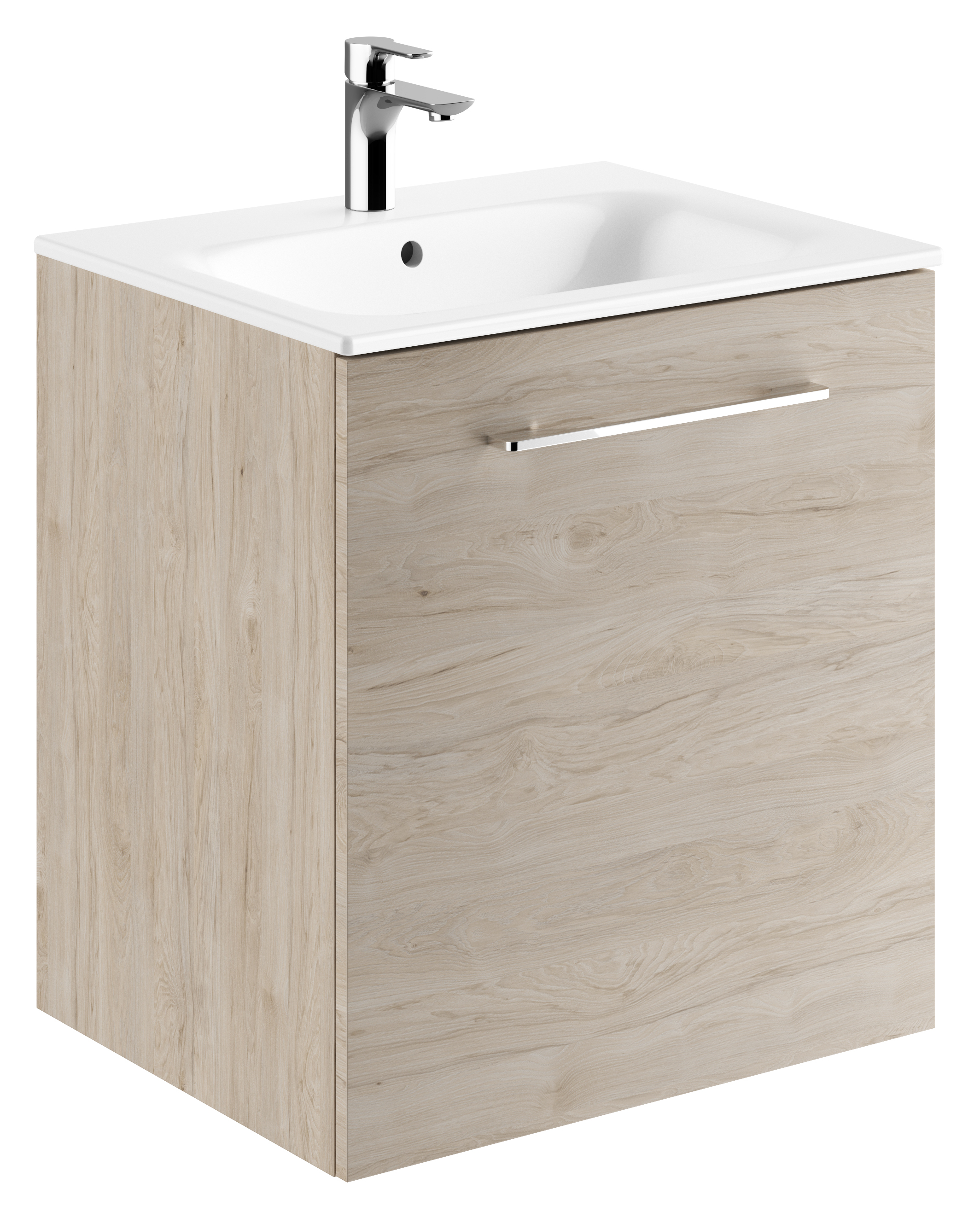 Geberit Selnova Square lavabo avec meuble 60 cm noyer 501.255.00.1