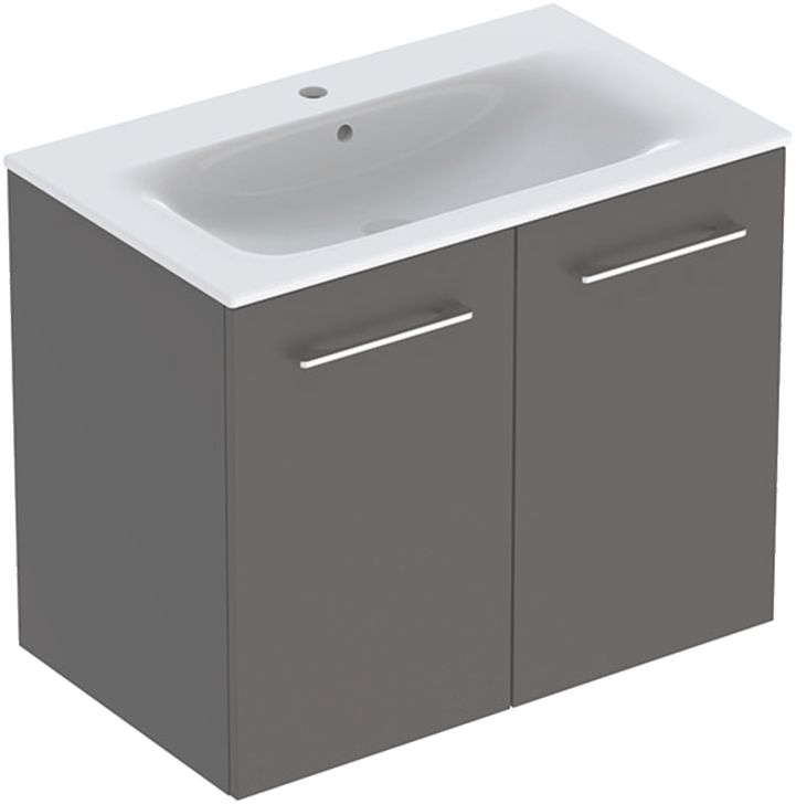 Geberit Selnova Square lavabo avec meuble 80 cm grise 501.257.00.1