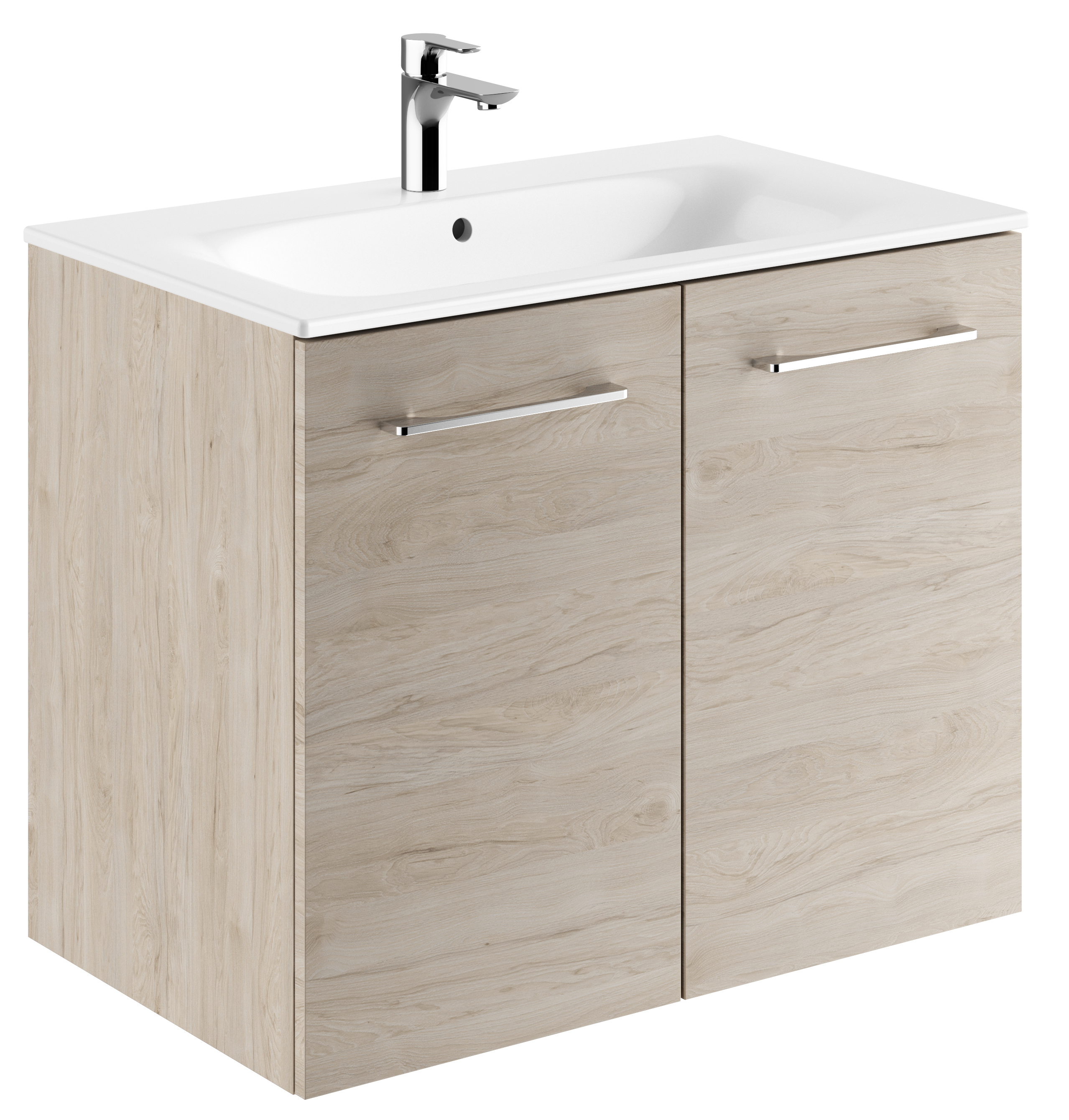 Geberit Selnova Square lavabo avec meuble 80 cm noyer 501.259.00.1
