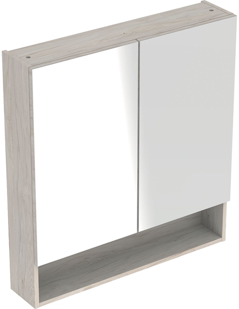 Geberit Selnova Square armoire 58.8x17x85 cm avec miroir noyer 501.267.00.1