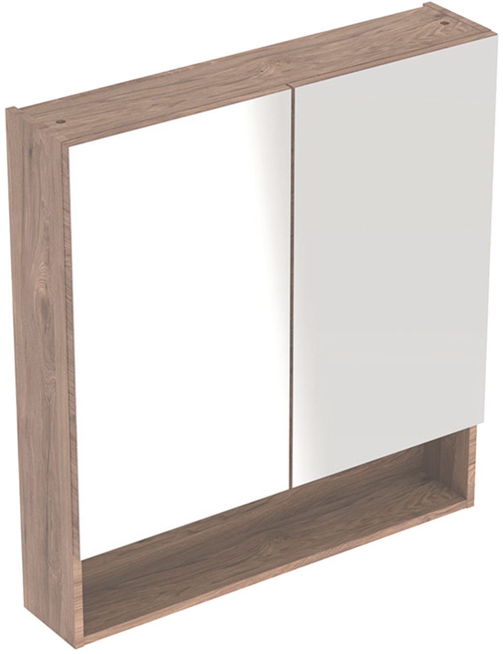Geberit Selnova Square armoire 78.8x17x85 cm avec miroir noyer 501.270.00.1