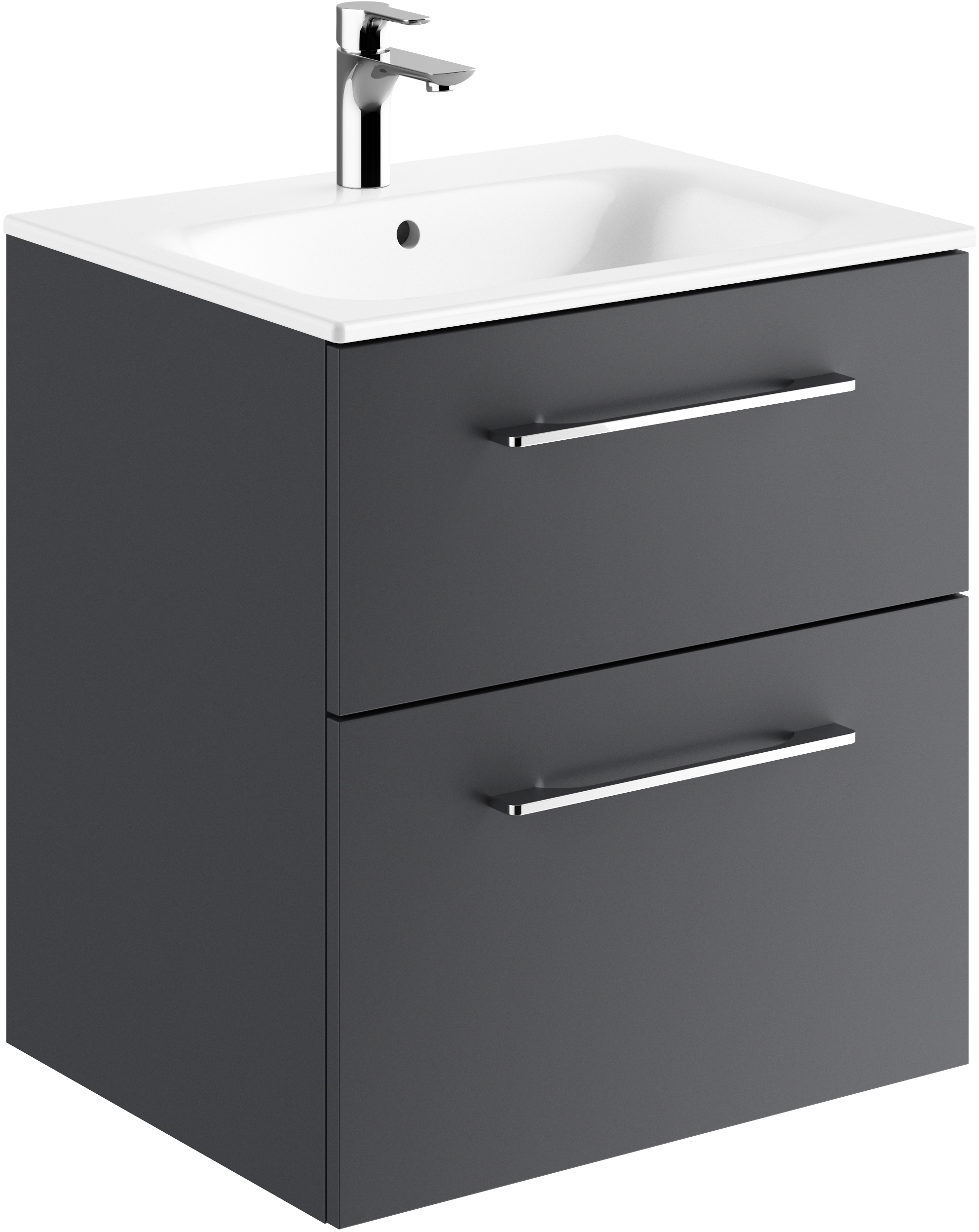 Geberit Selnova Square lavabo avec meuble 60 cm graphite 501.237.00.1