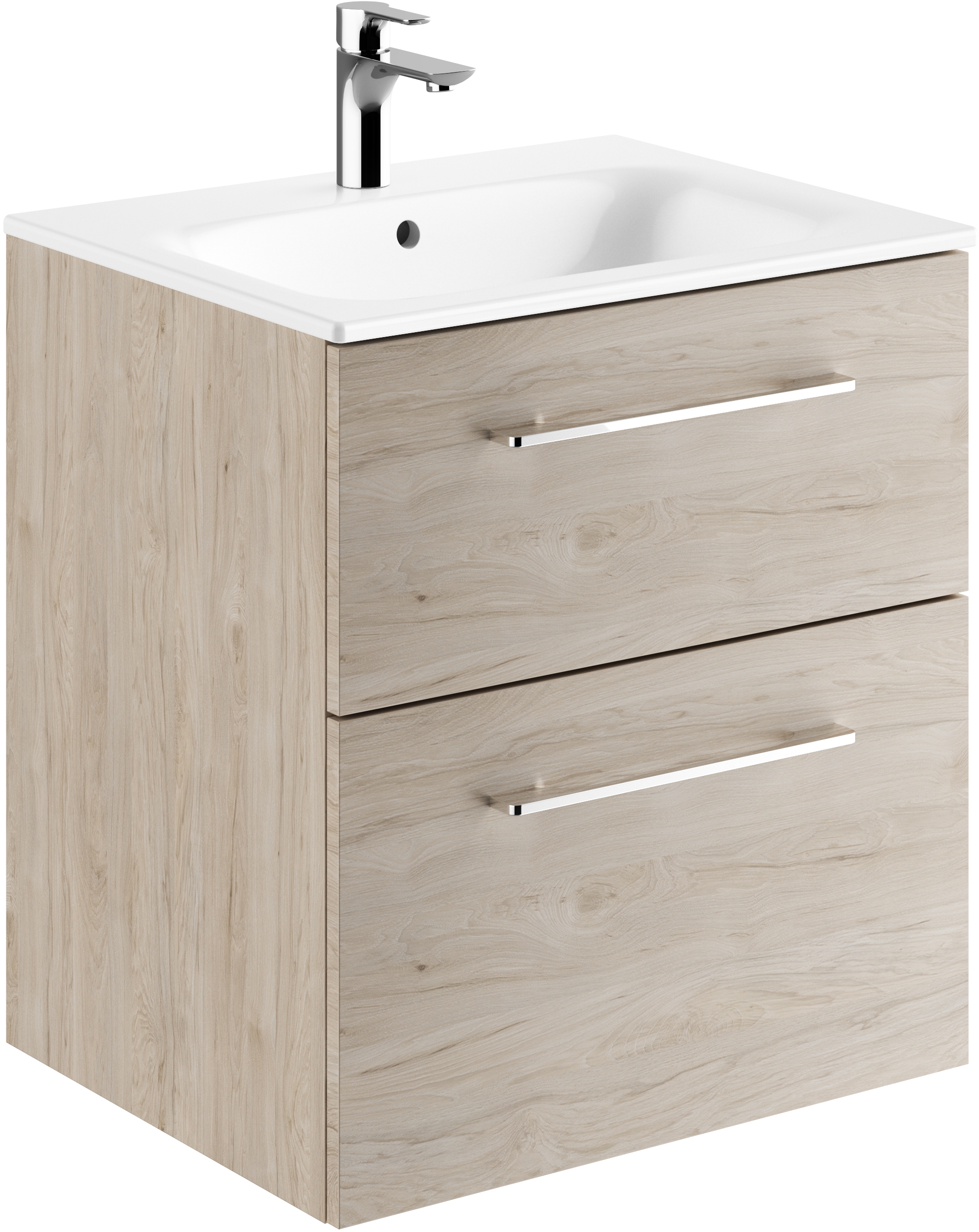 Geberit Selnova Square lavabo avec meuble 60 cm noyer 501.239.00.1