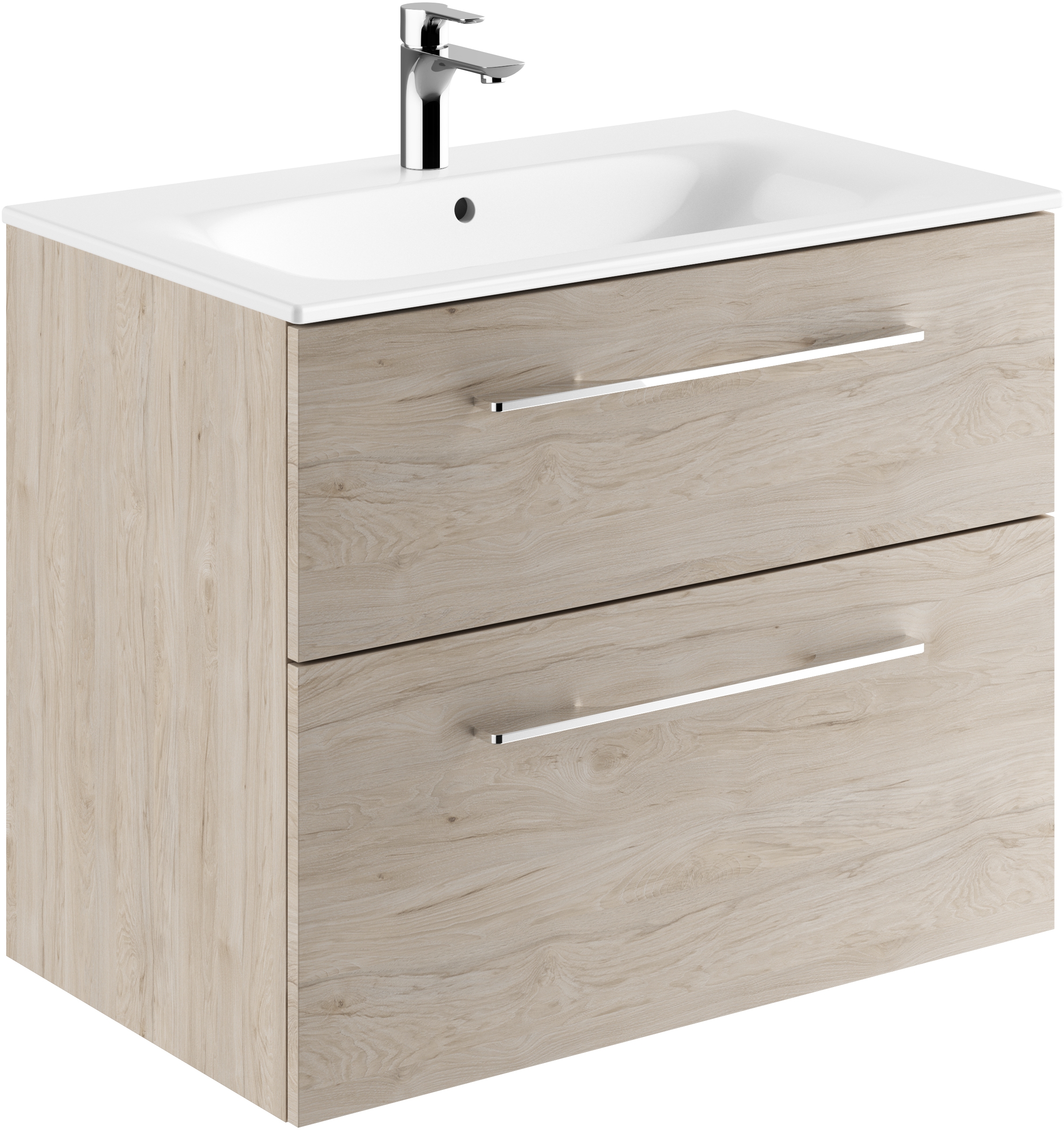 Geberit Selnova Square lavabo avec meuble 80 cm noyer 501.243.00.1