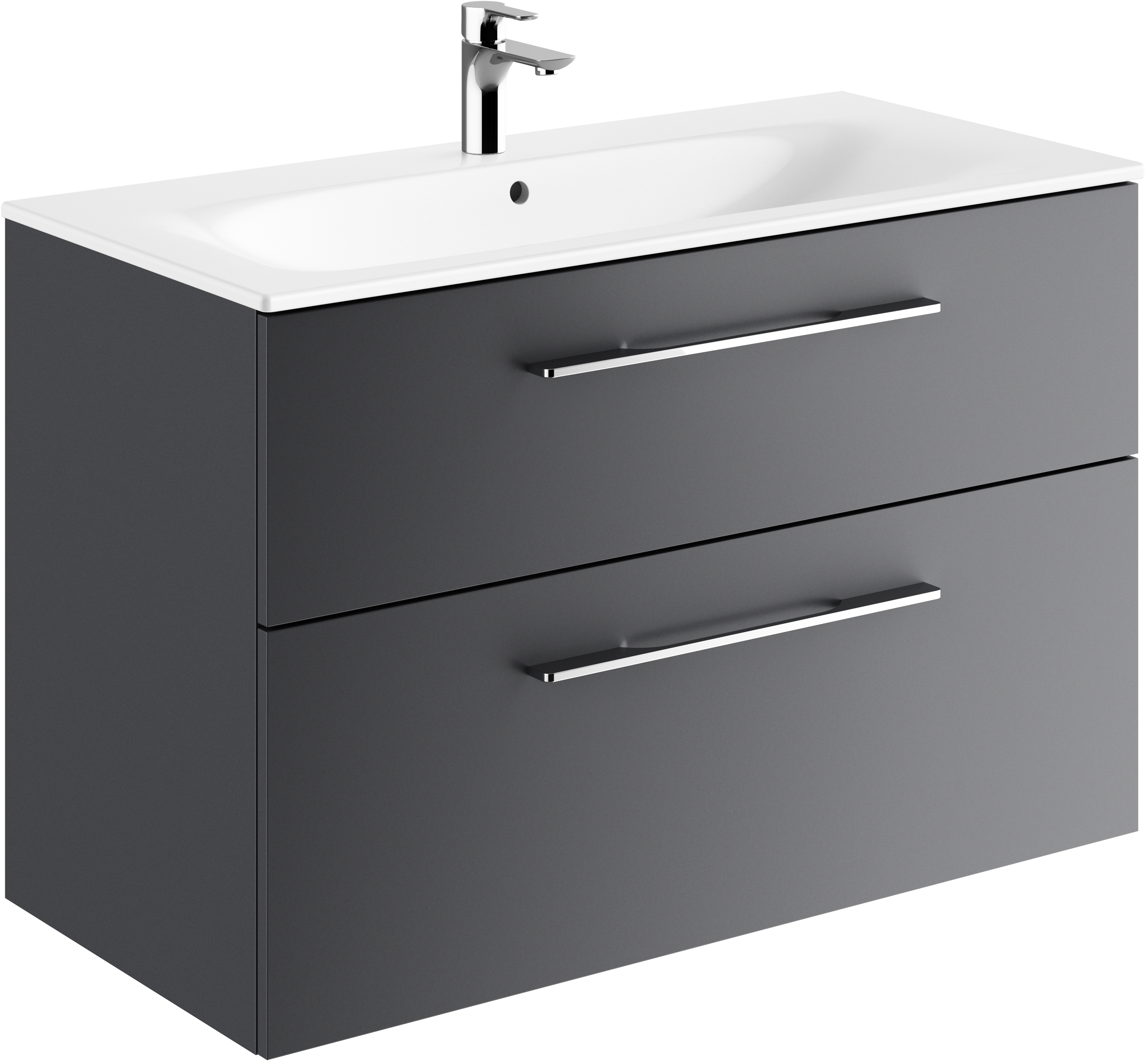 Geberit Selnova Square lavabo avec meuble 100 cm graphite 501.245.00.1